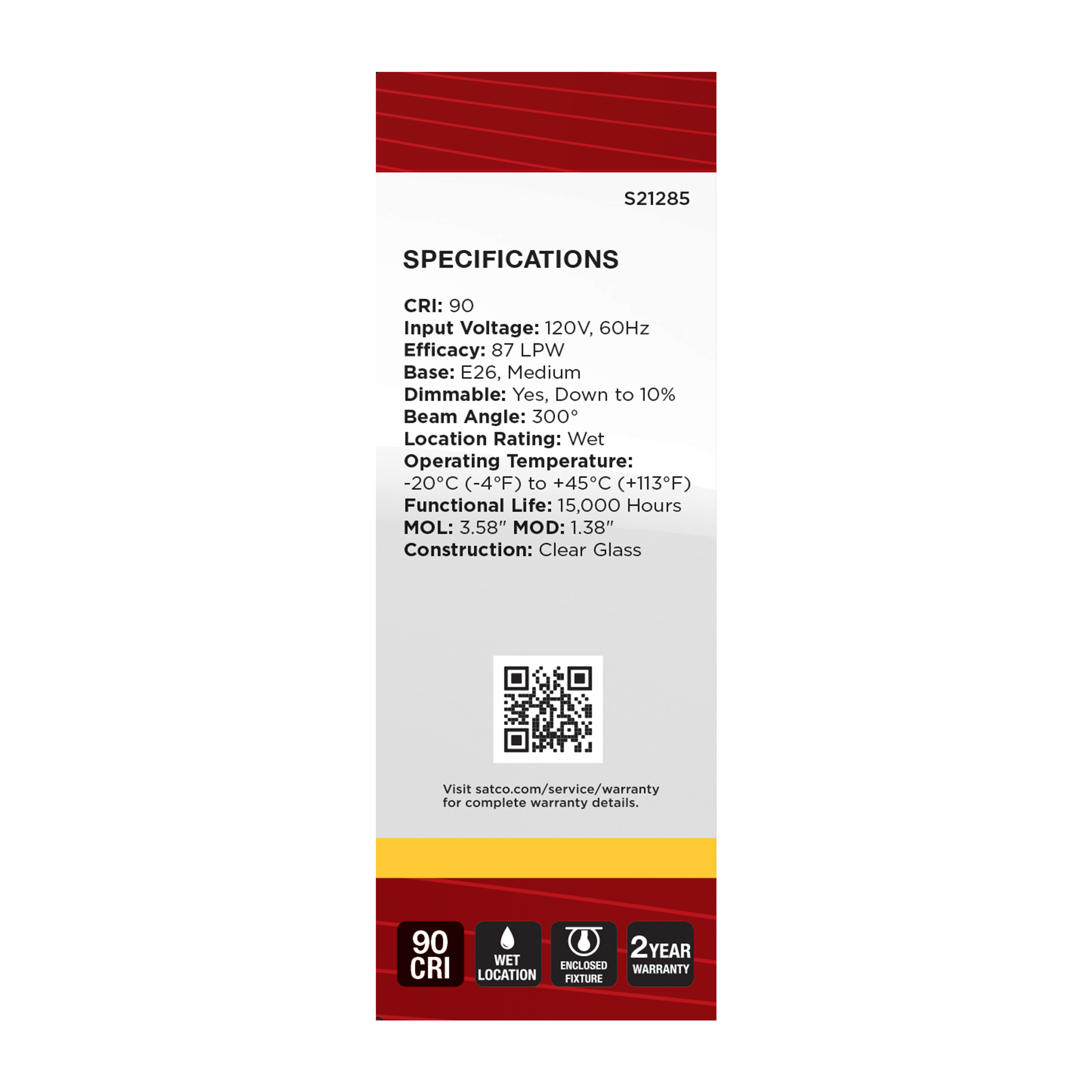 4B11/LED/930/CL/120V/E26 - S21285