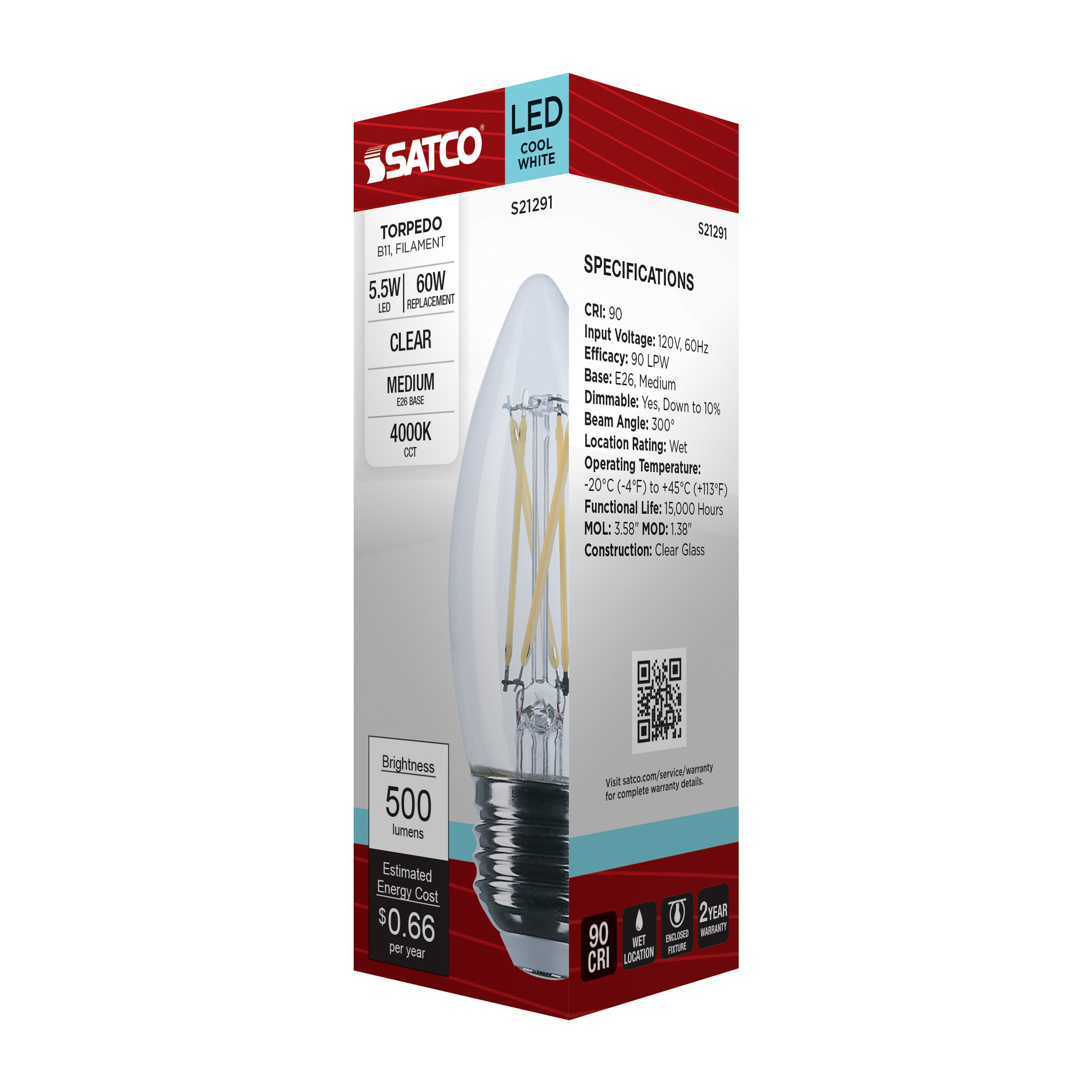 5.5B11/LED/940/CL/120V/E26 - S21291