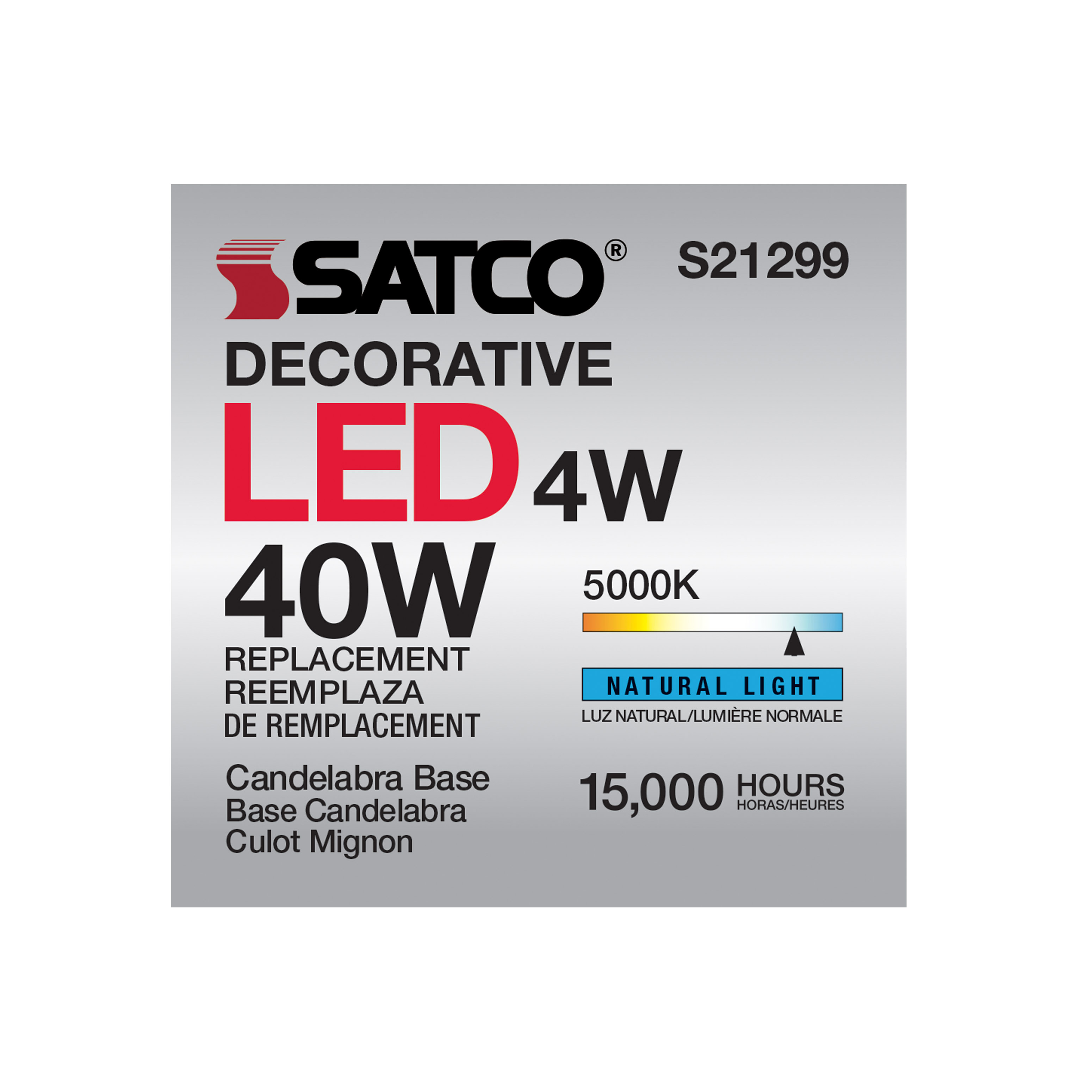 4CA10/LED/950/CL/120V/E12 - S21299