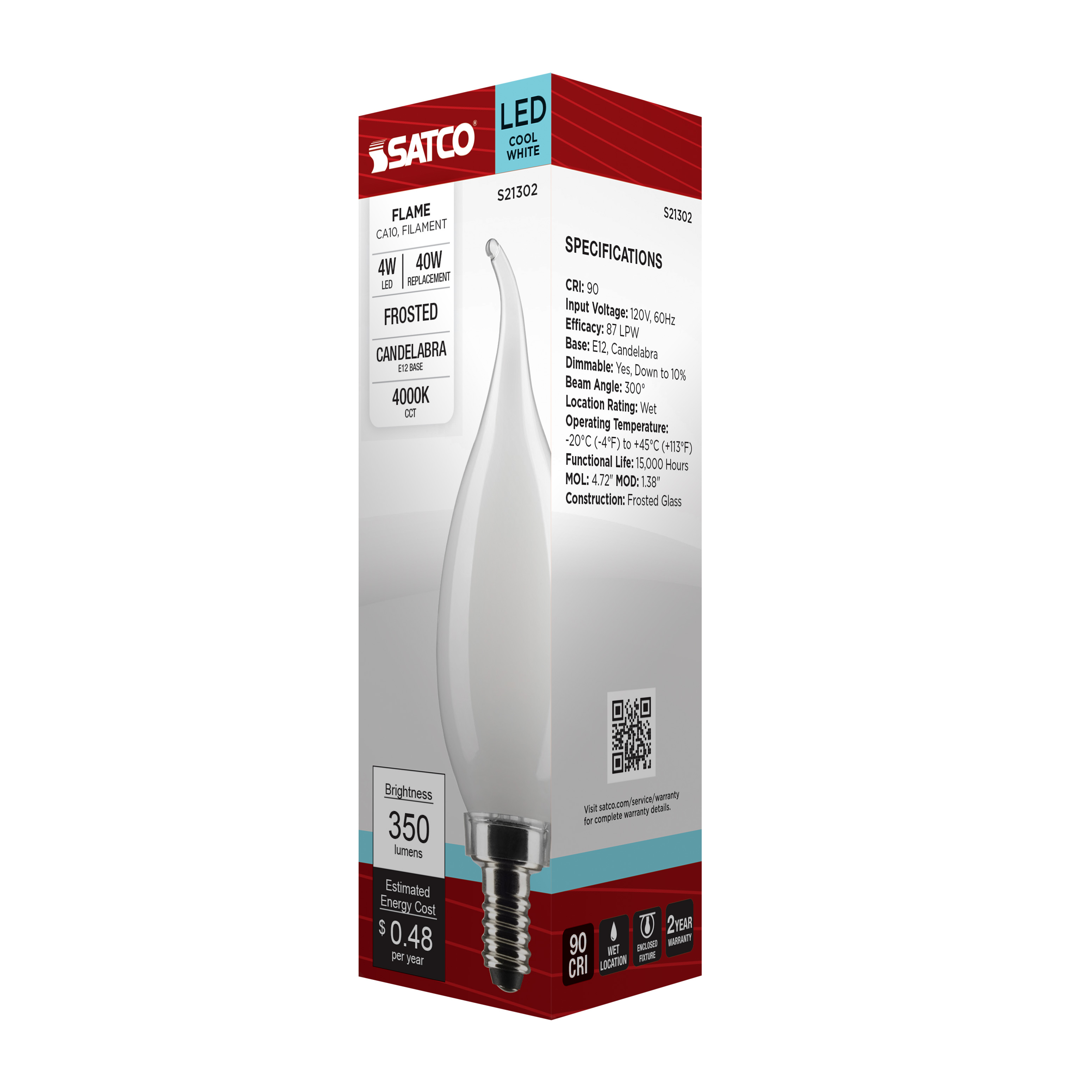 4CA10/LED/940/FR/120V/E12 - S21302