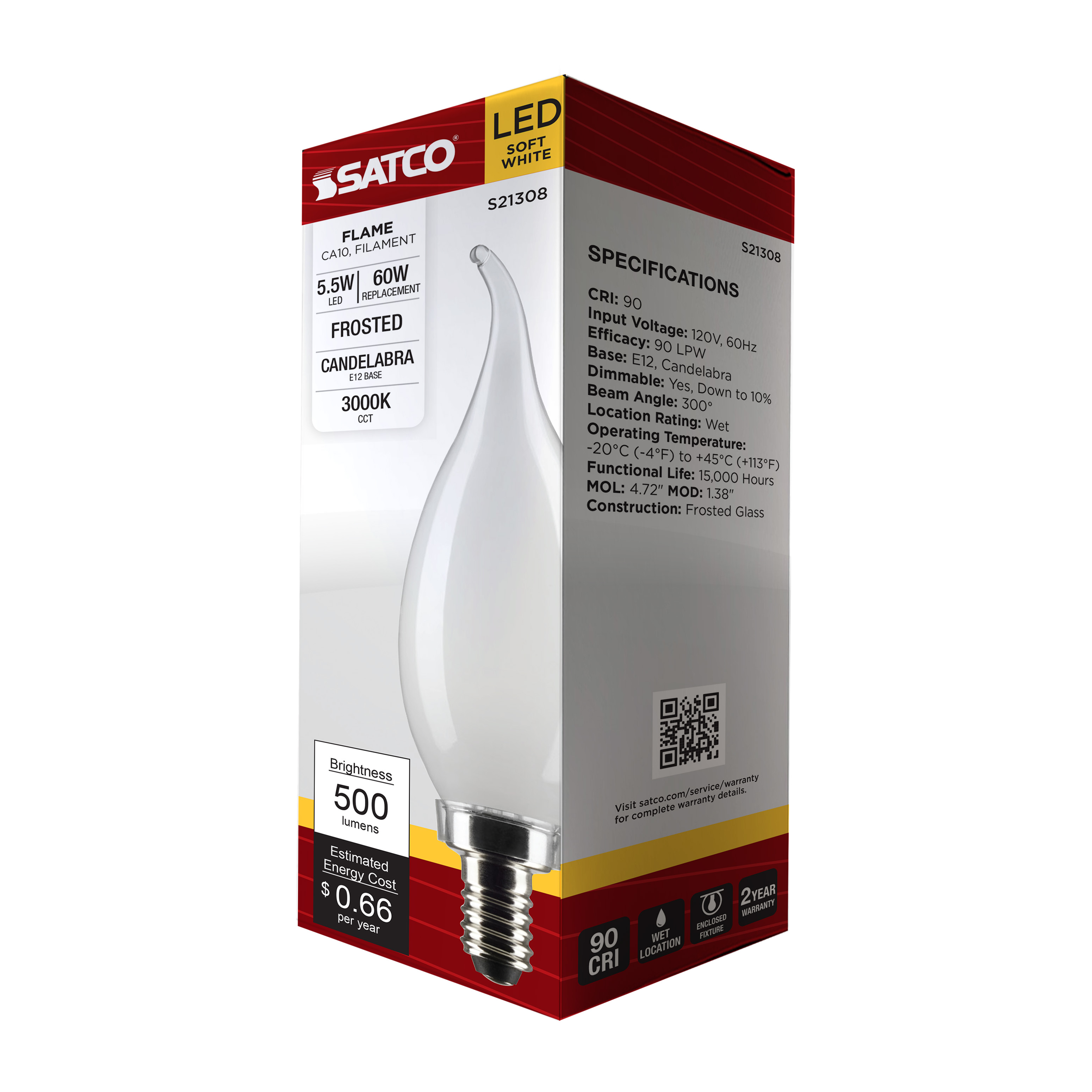 5.5CA10/LED/930/FR/120V/E12 - S21308