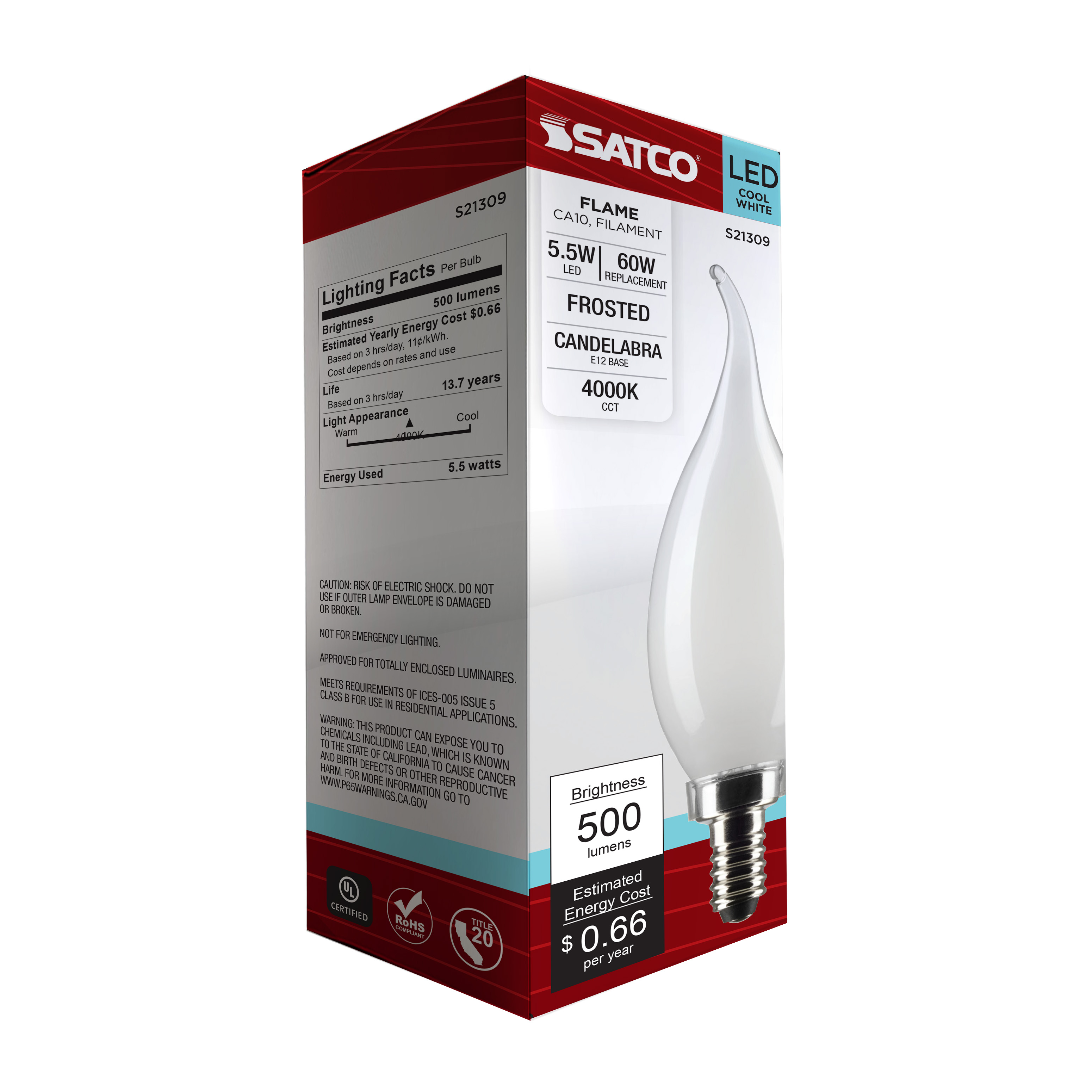 5.5CA10/LED/940/FR/120V/E12 - S21309