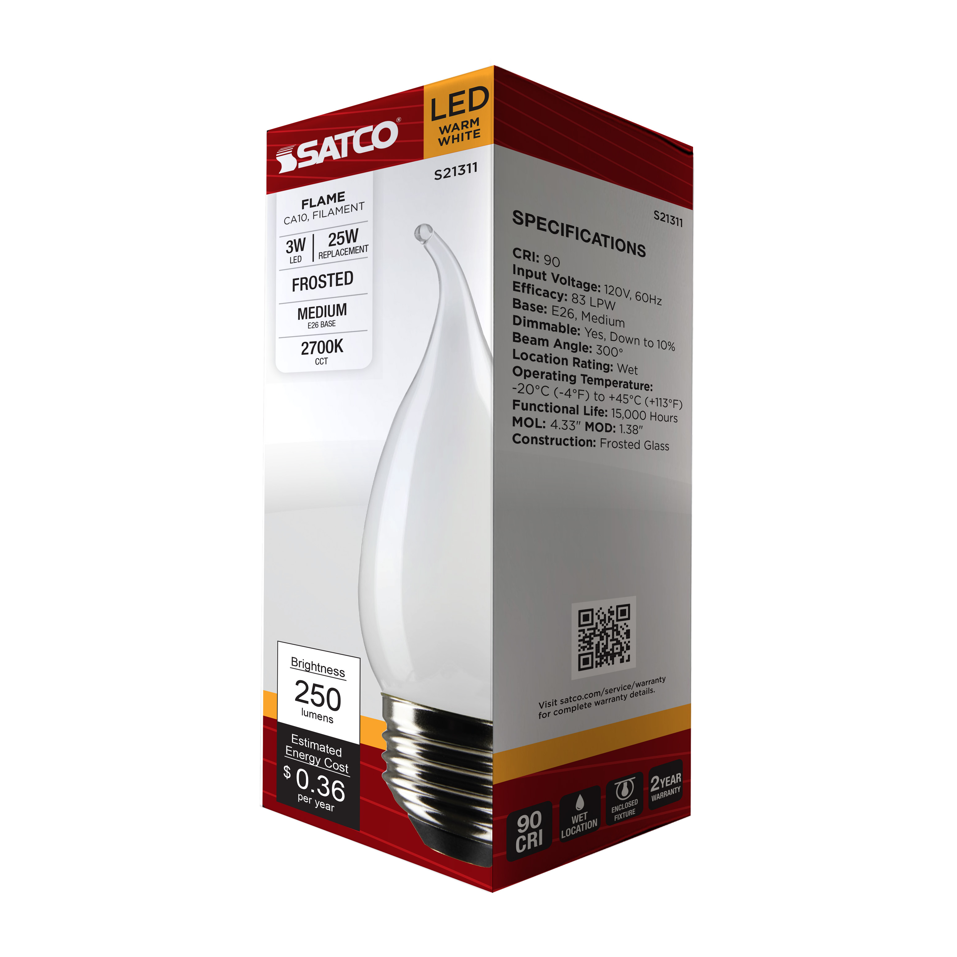 3CA10/LED/927/FR/120V/E26 - S21311