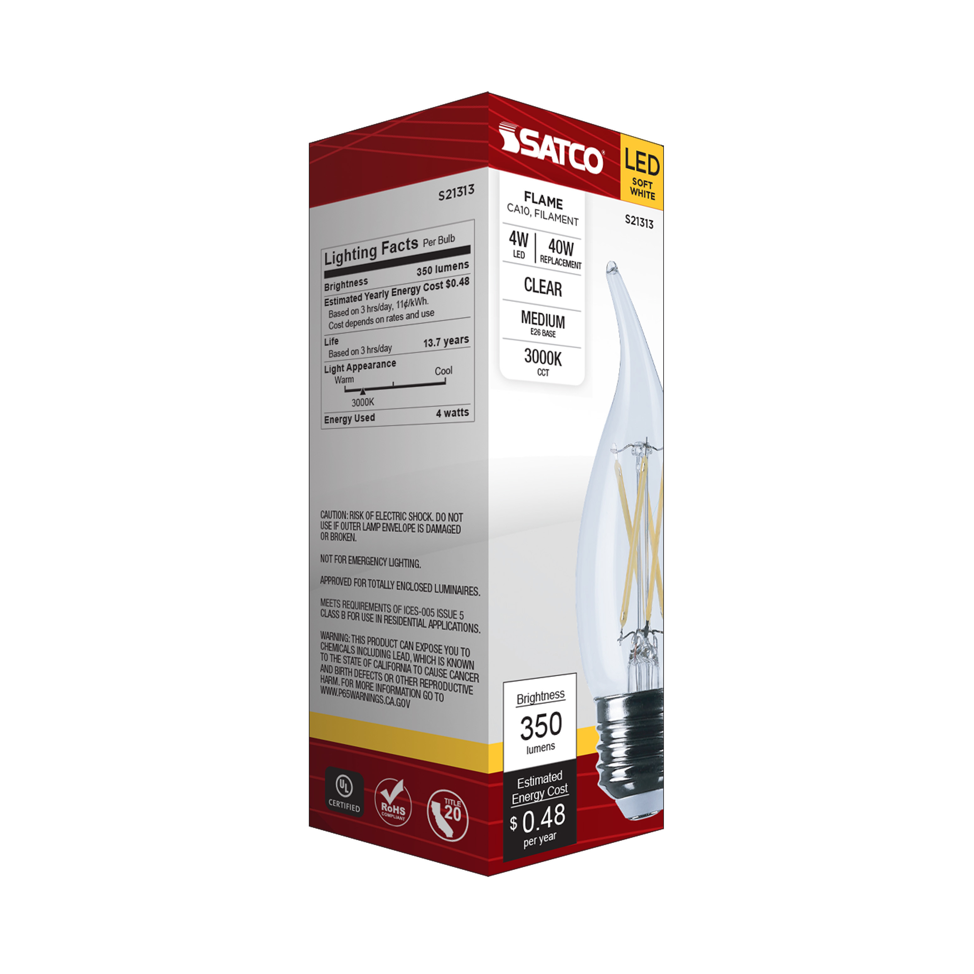 4CA10/LED/930/CL/120V/E26 - S21313