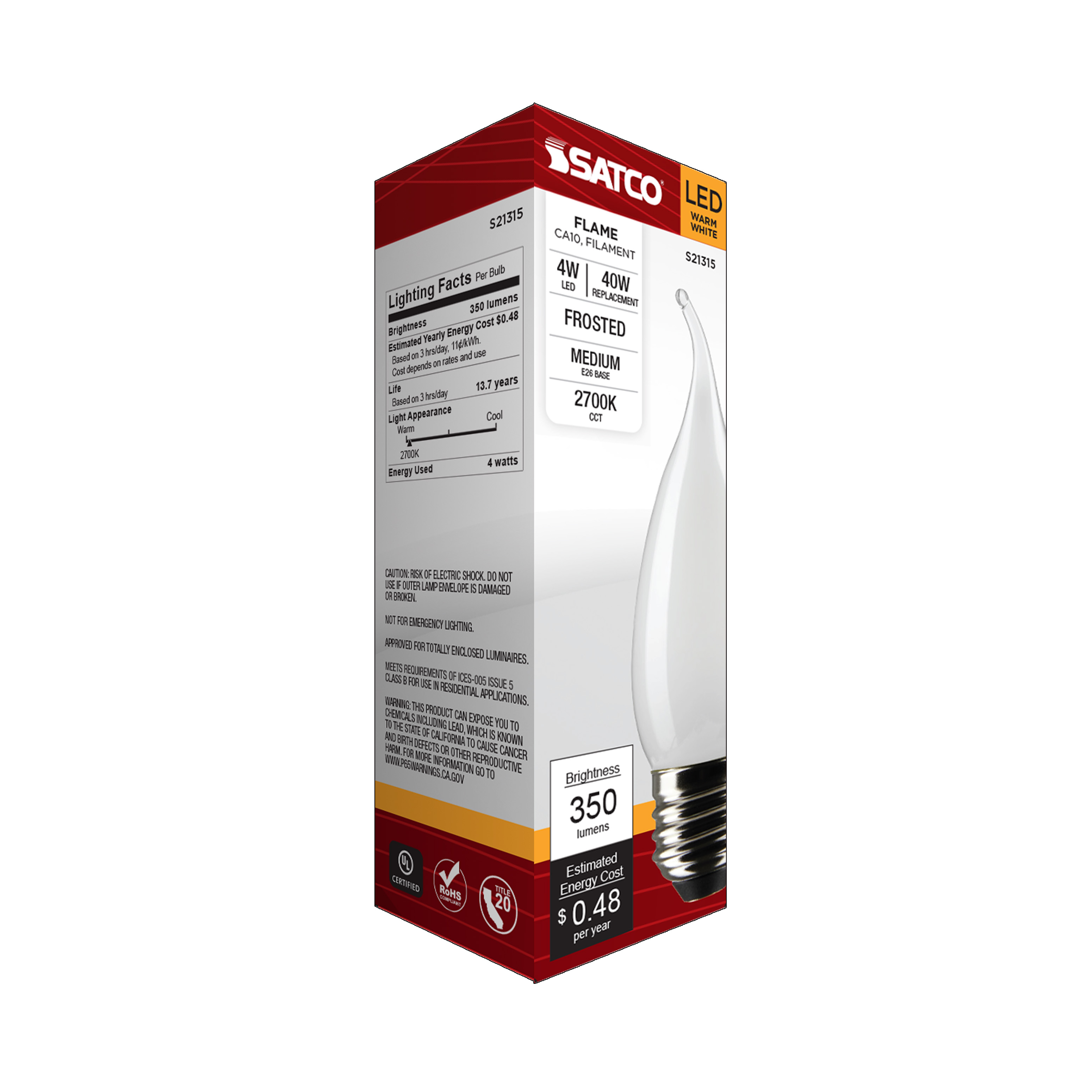 4CA10/LED/927/FR/120V/E26 - S21315