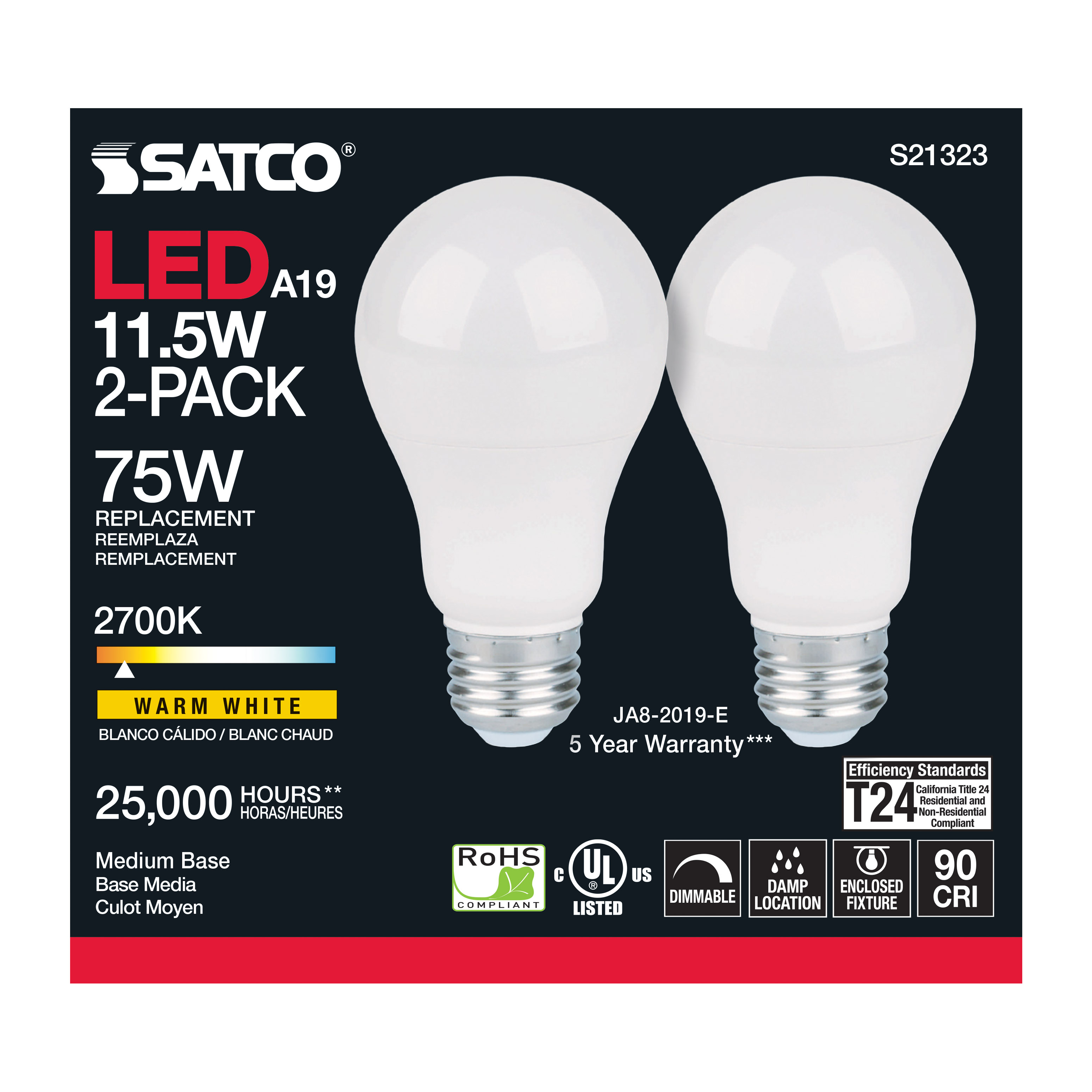 11.5A19LED/927/120V/2PK - S21323