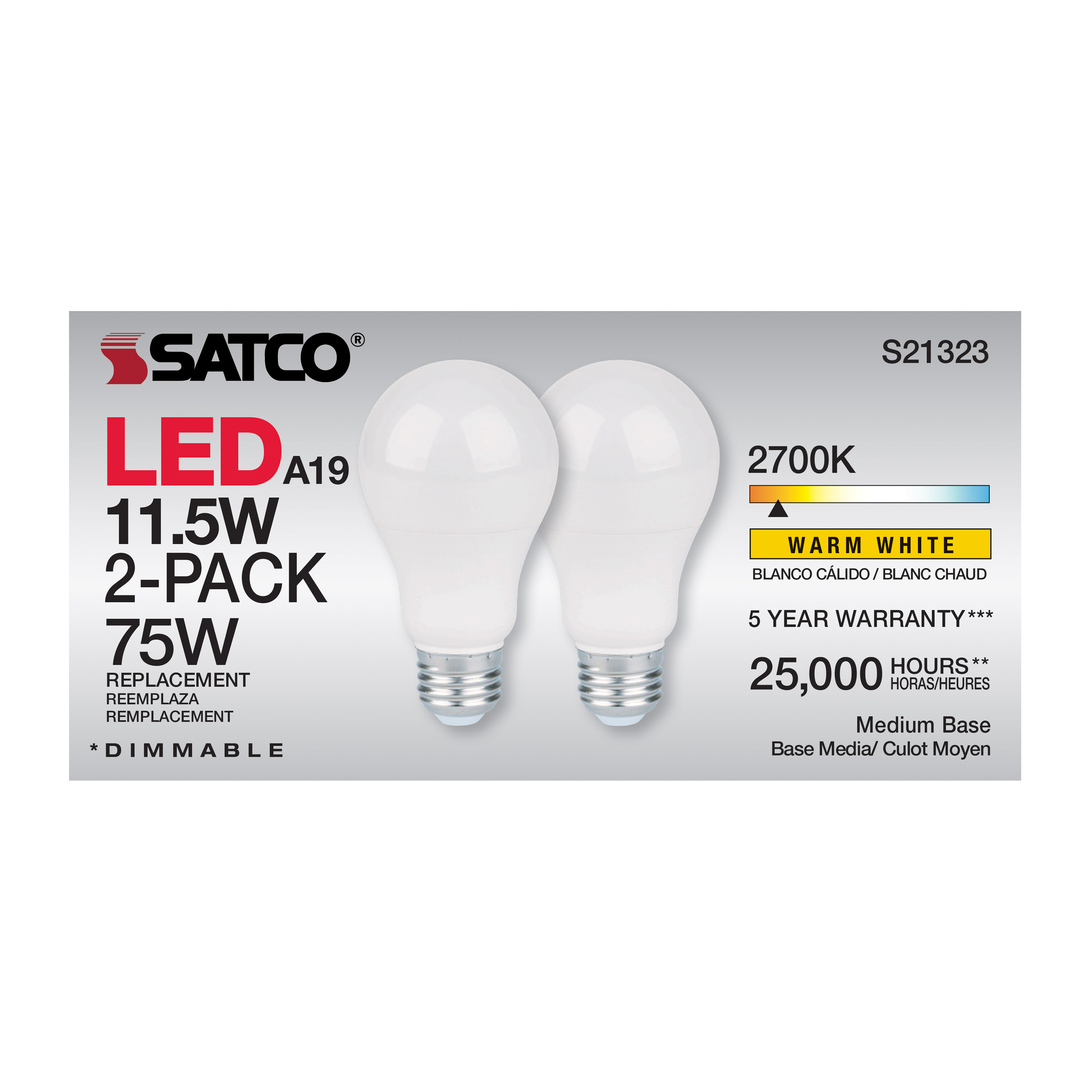 11.5A19LED/927/120V/2PK - S21323