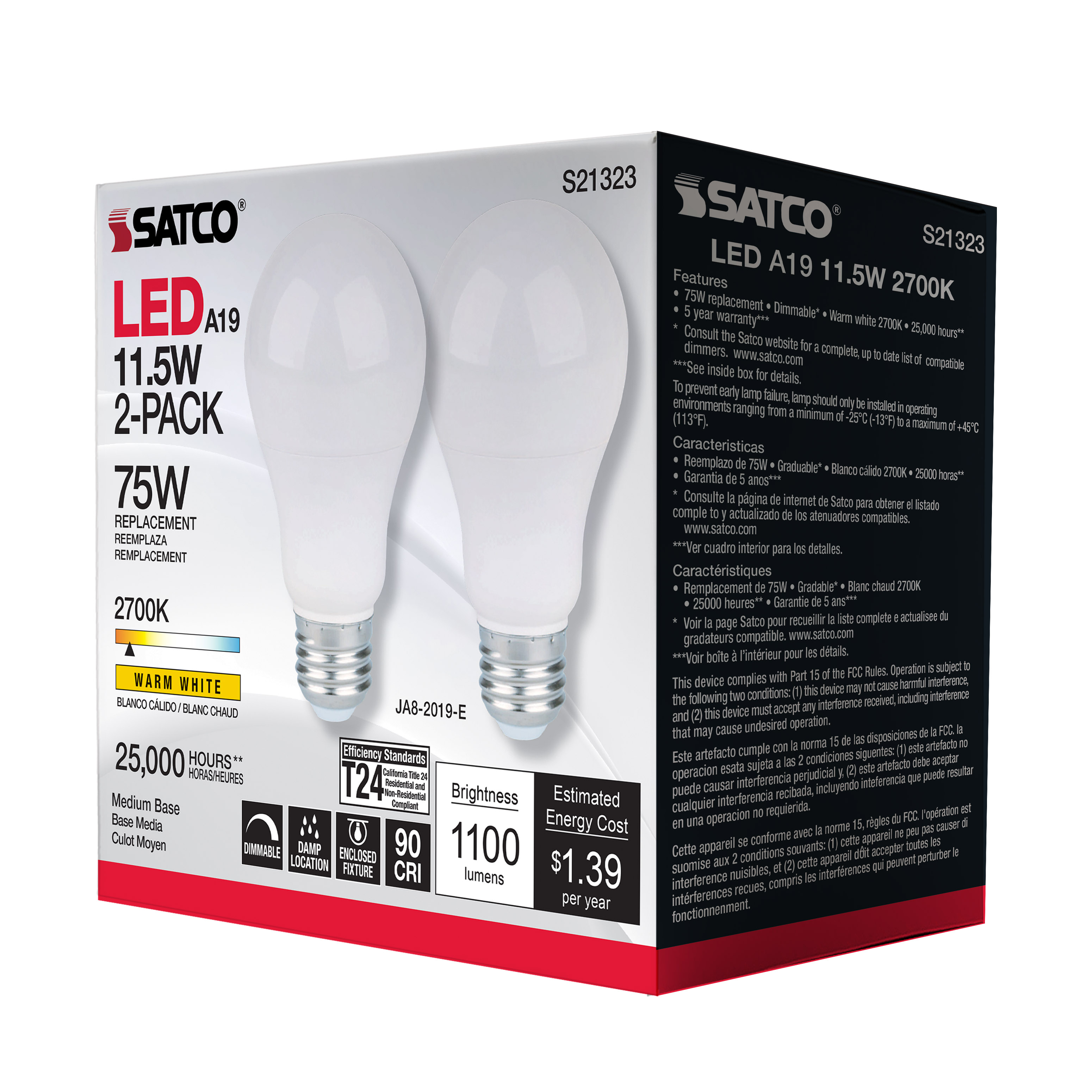 11.5A19LED/927/120V/2PK - S21323