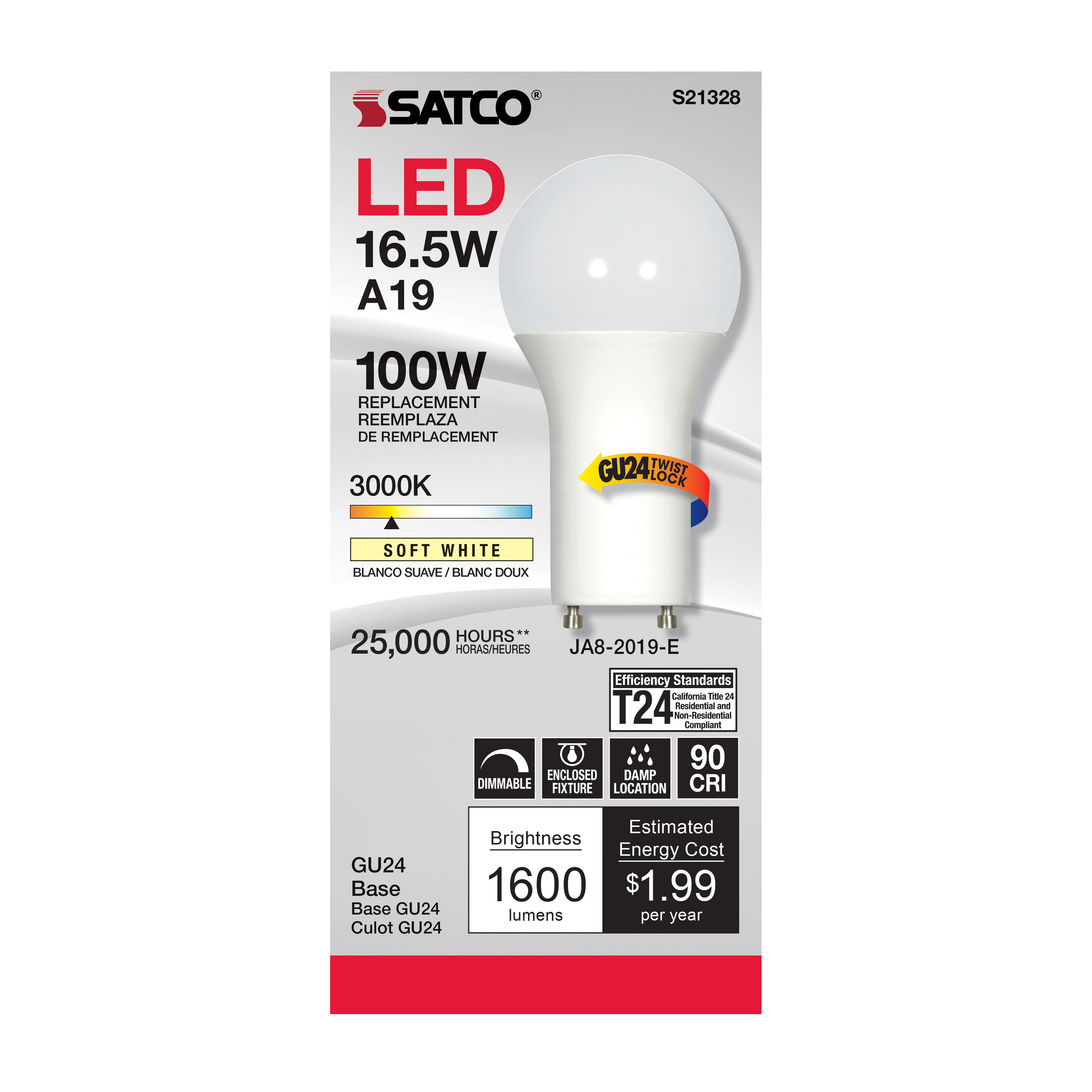 16.5A19LED/930/GU24/120V - S21328