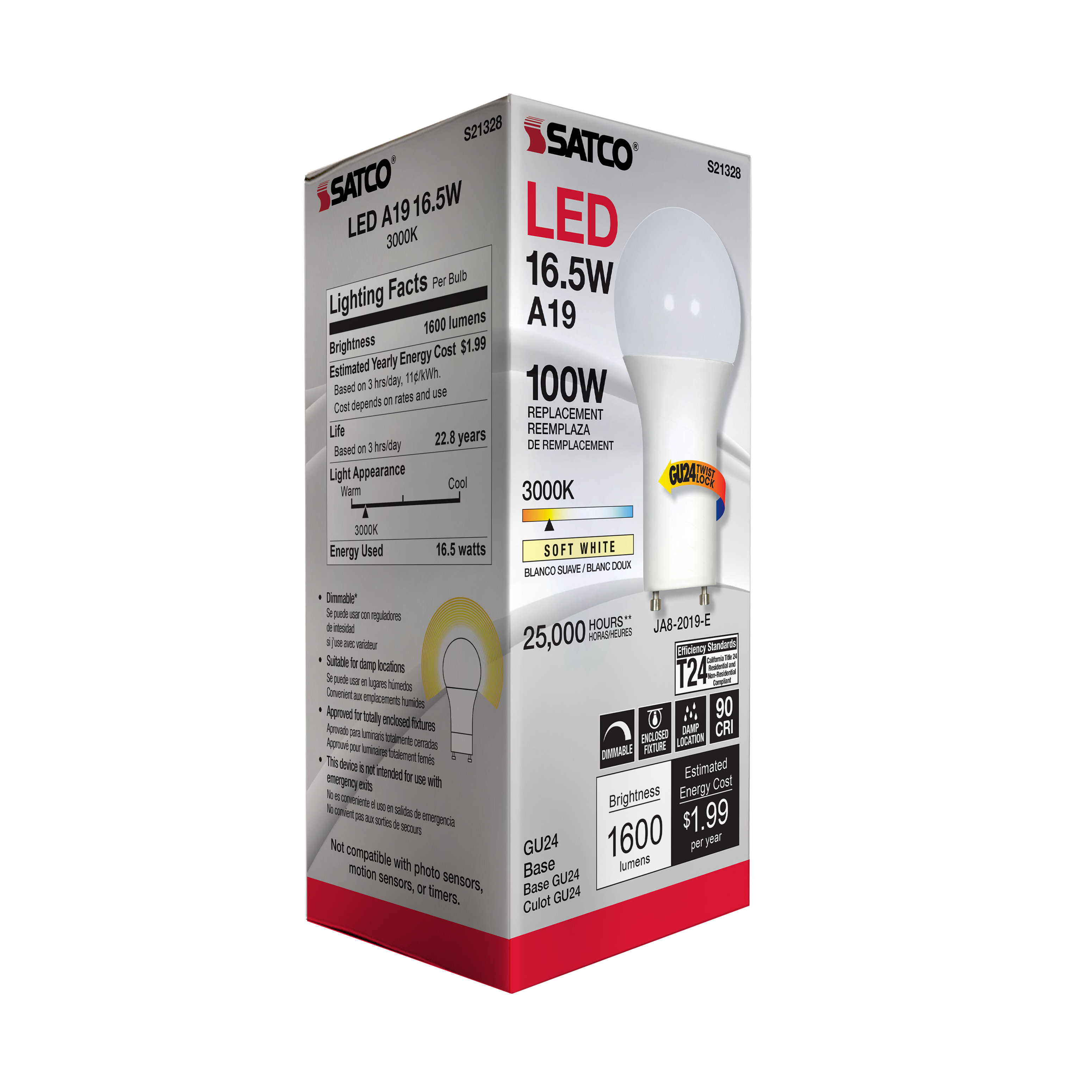 16.5A19LED/930/GU24/120V - S21328