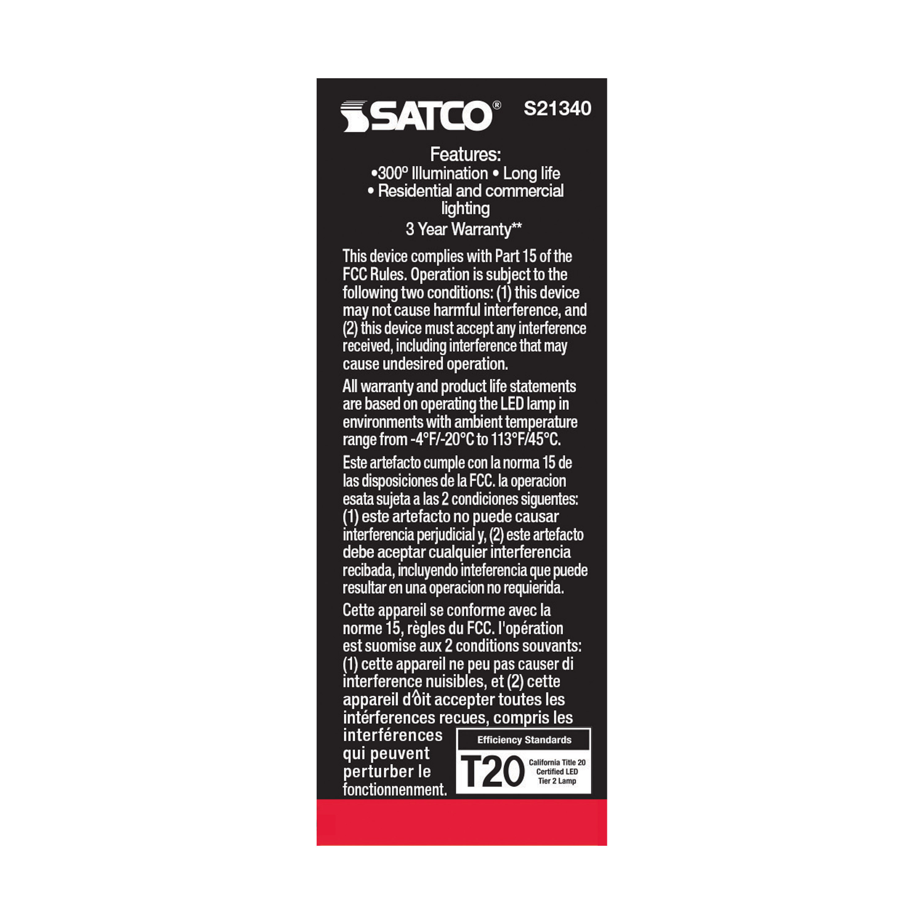 2.8T6/LED/CL/927/120V/E12 - S21340