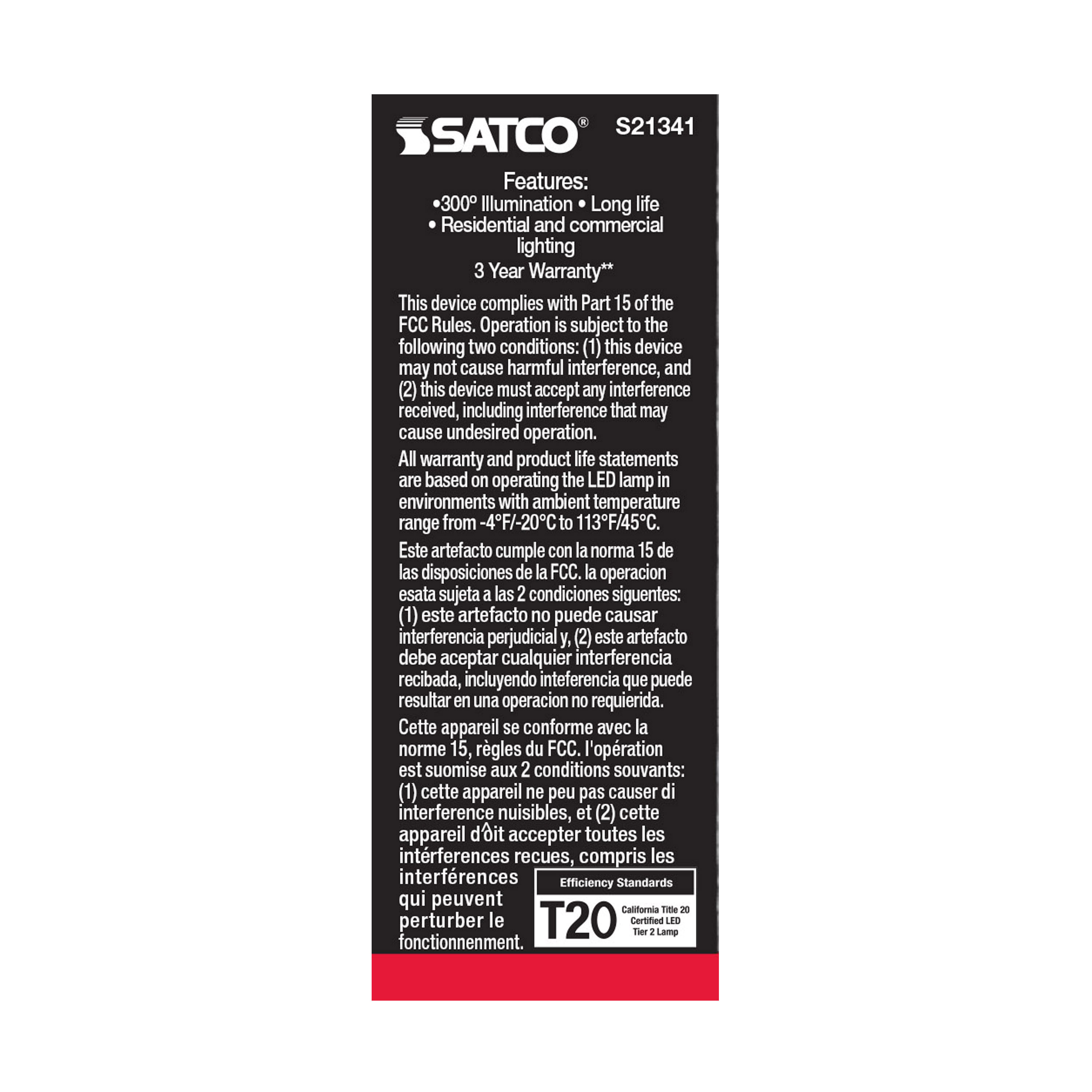 2.8T6/LED/CL/940/120V/E12 - S21341