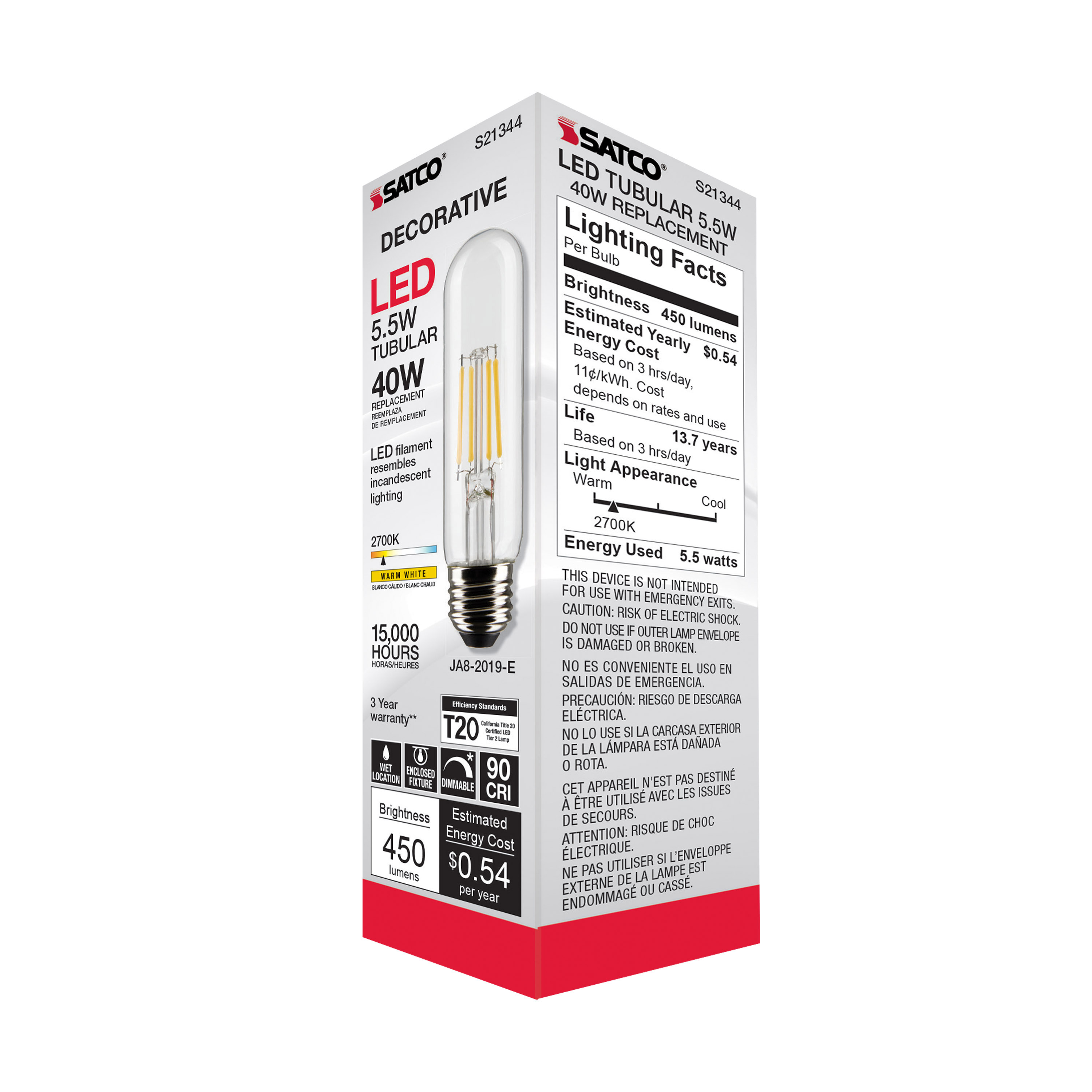 5.5T10/LED/CL/927/120V/E26 - S21344