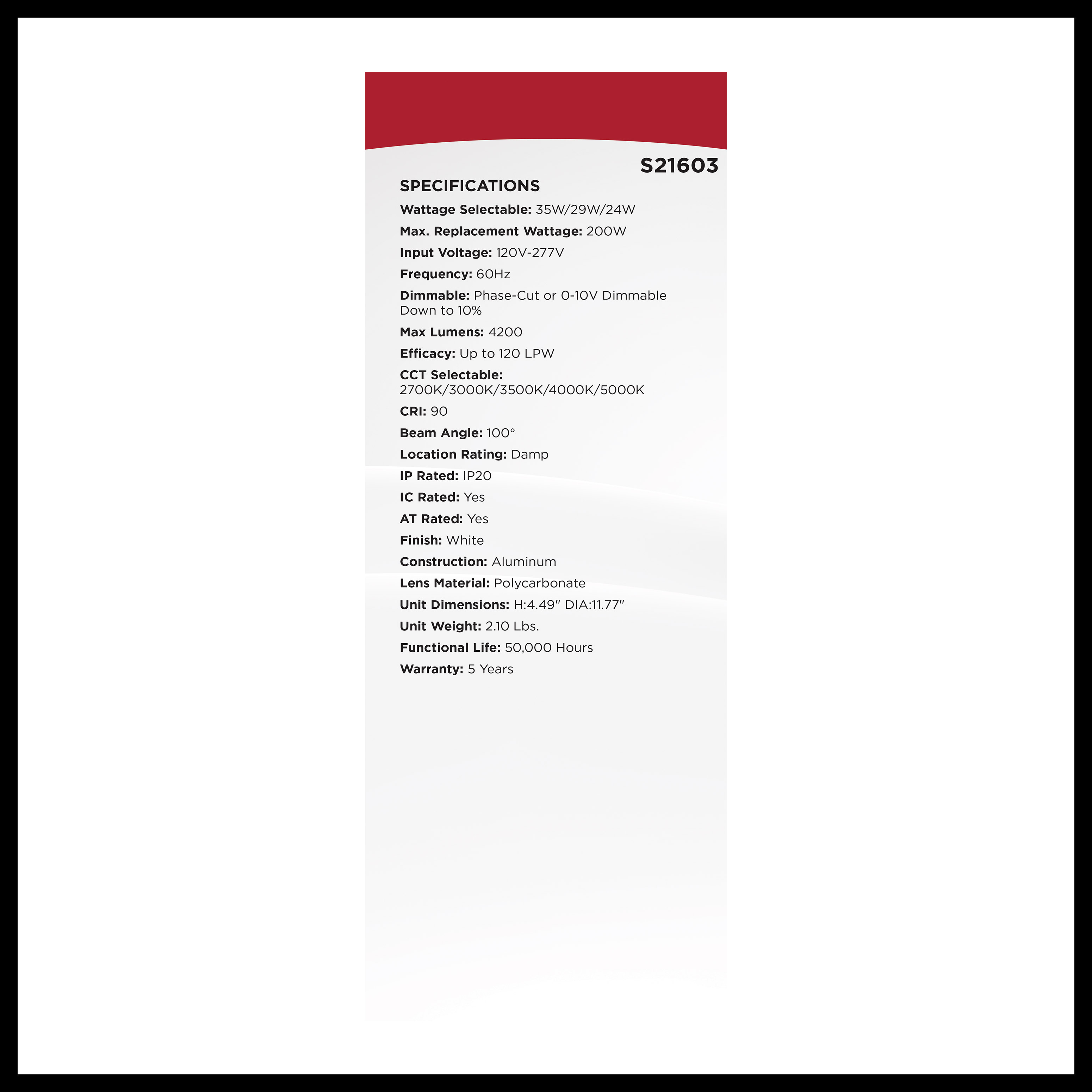 35W/CDL/10/120-277/FS/RND/DD - S21603