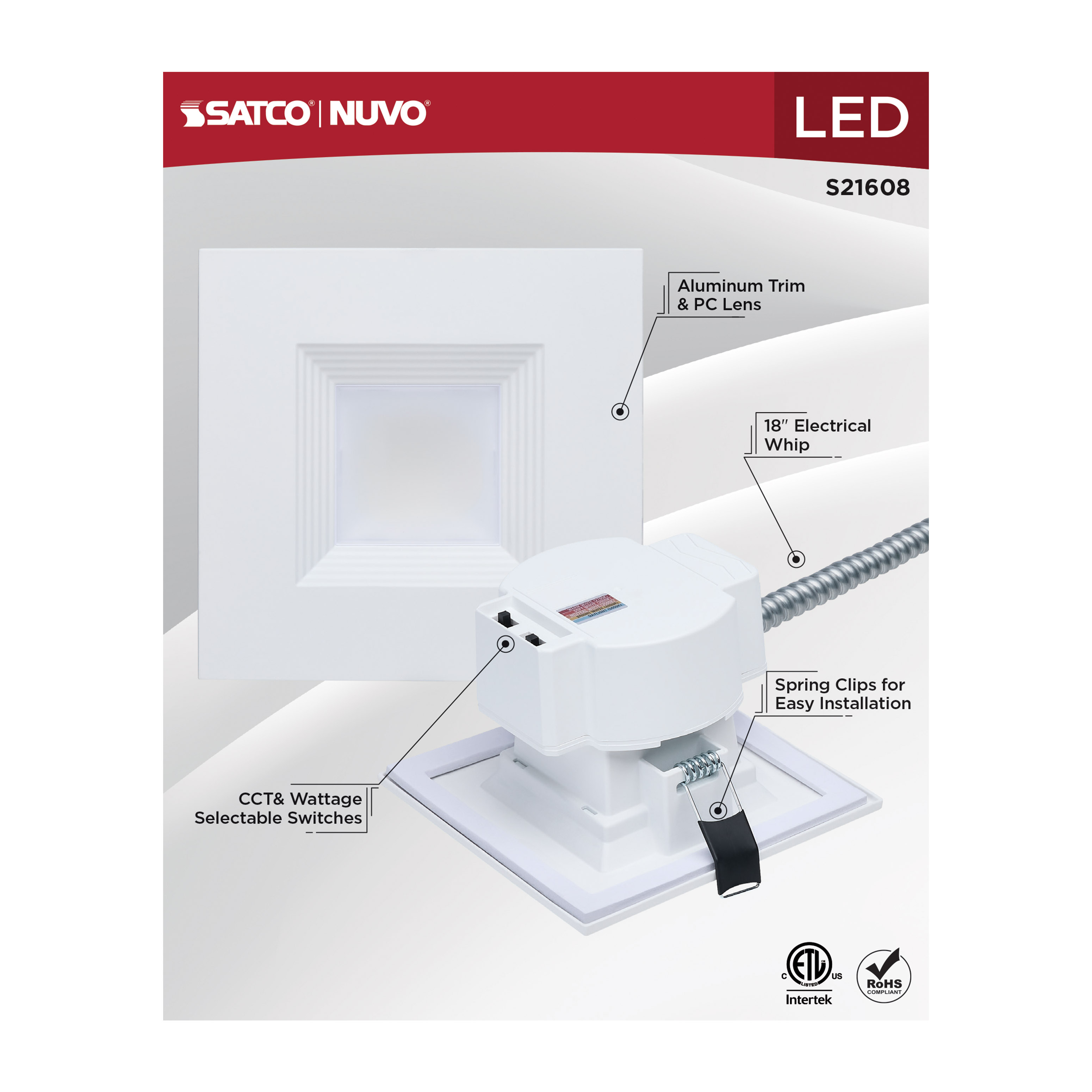 13.5W/CDL/4/120-347/FS/SQ/DD - S21608