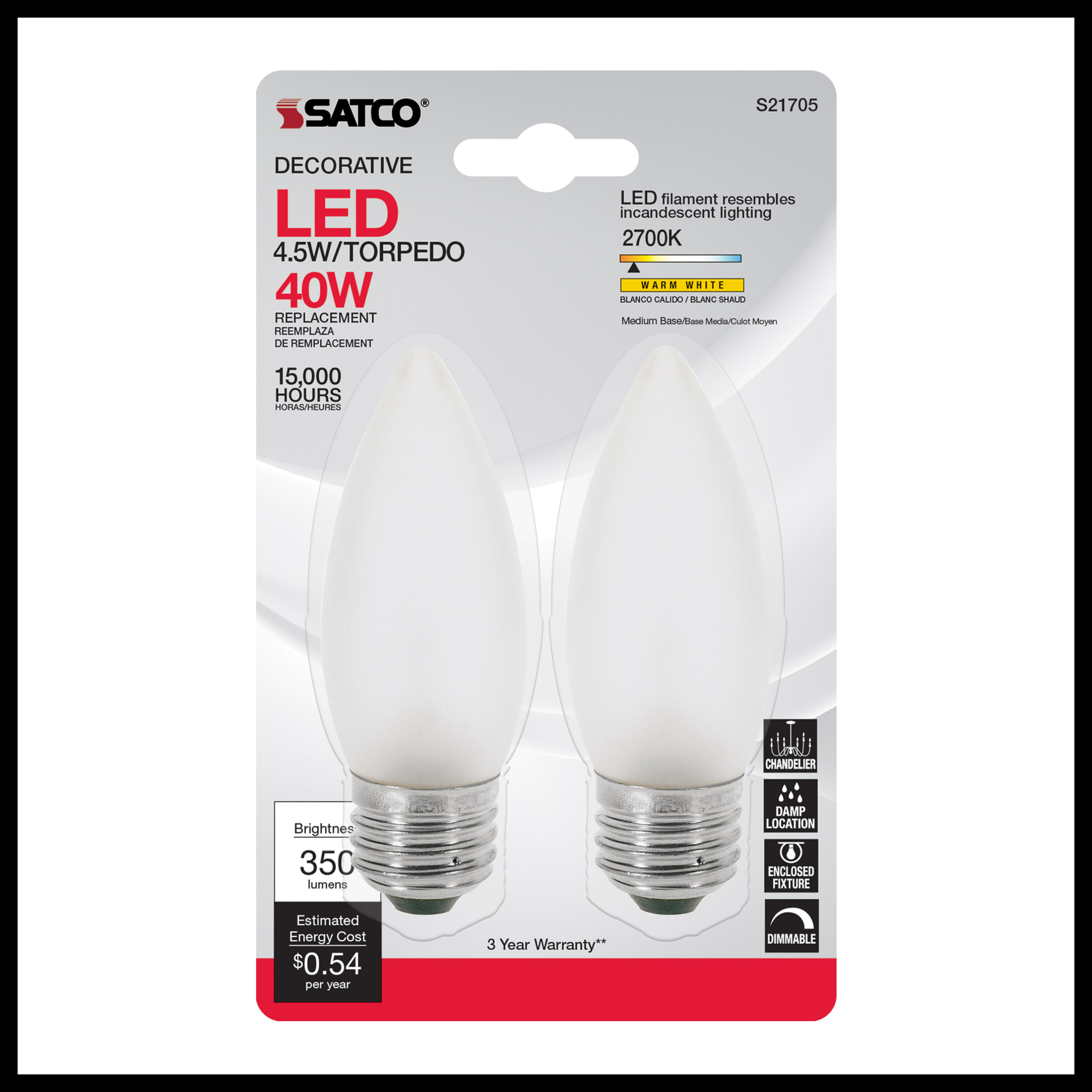 4.5W ETF/LED/27K/FR/120V/2CD - S21705