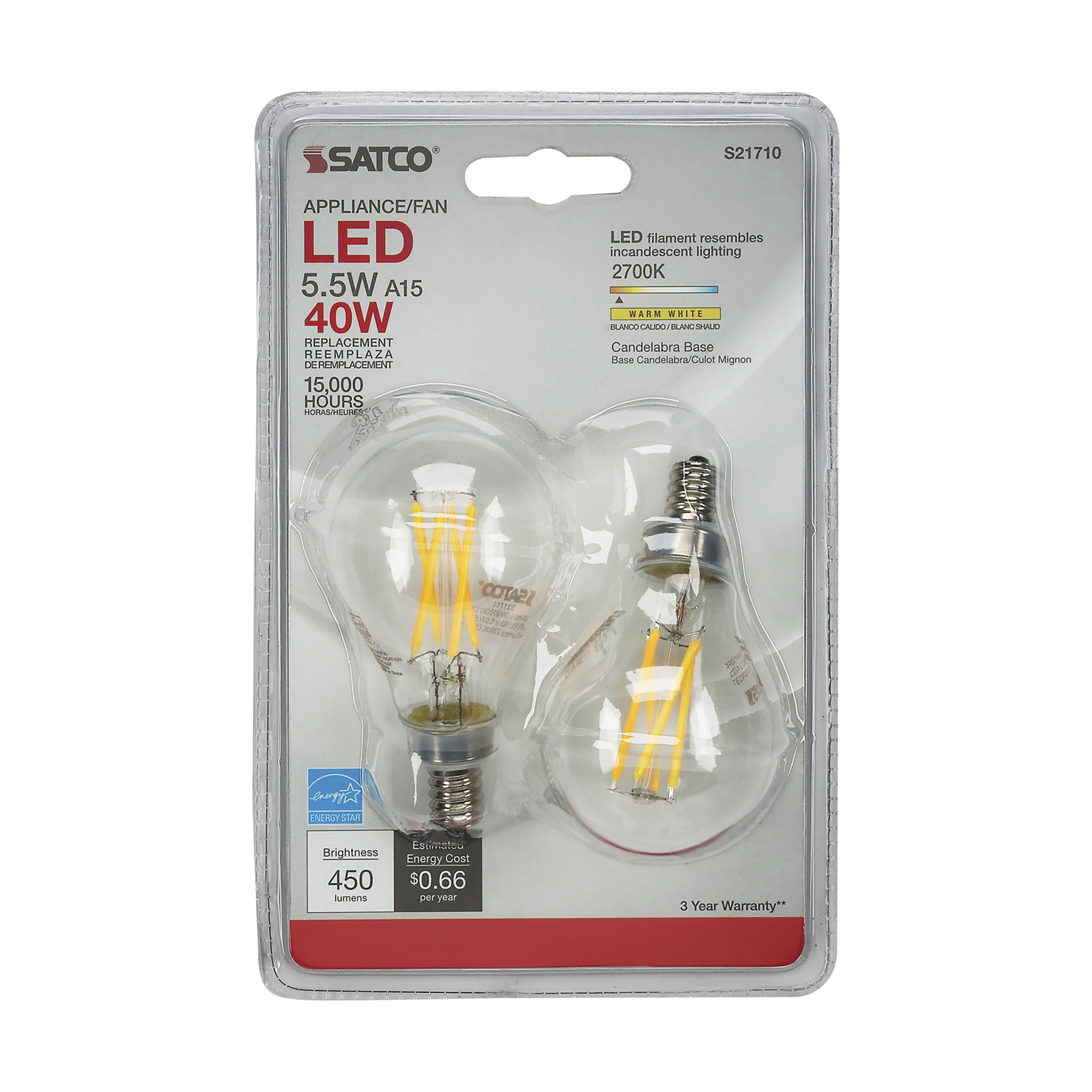 5.5A15/LED/27K/CL/E12/120V/2CD - S21710