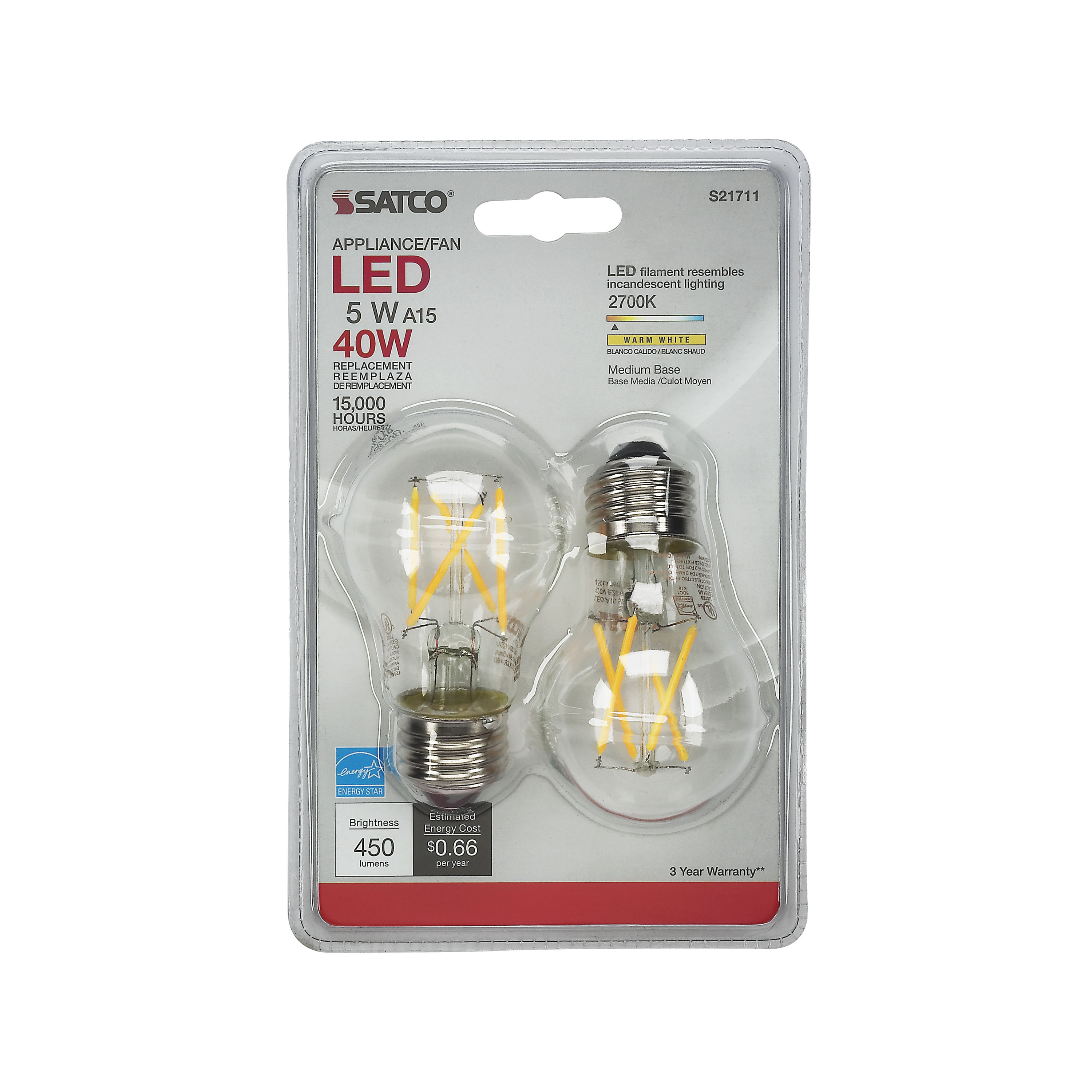 5A15/LED/27K/CL/E26/120V/2CD - S21711