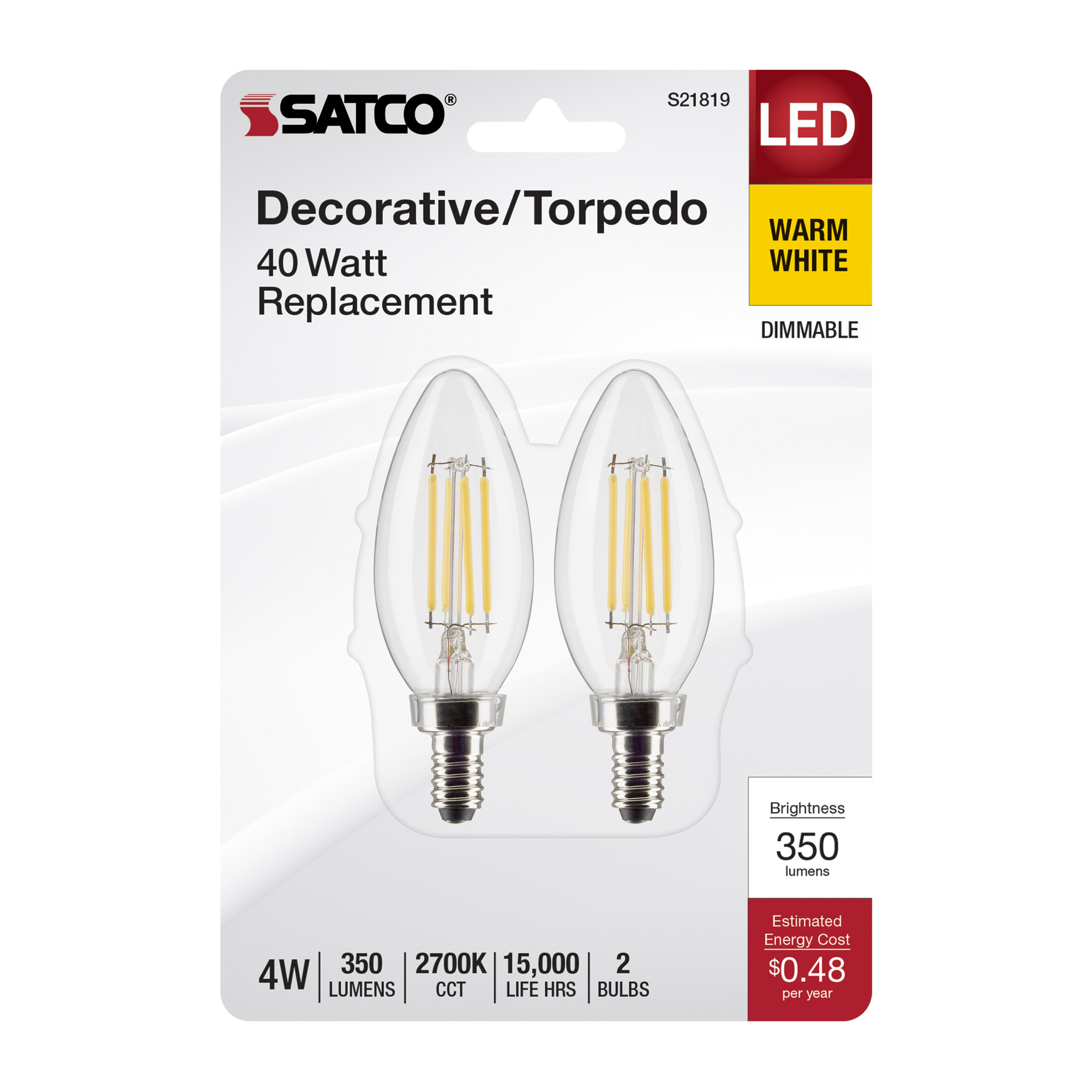 4B11/LED/927/CL/120V/E12/2CD - S21819