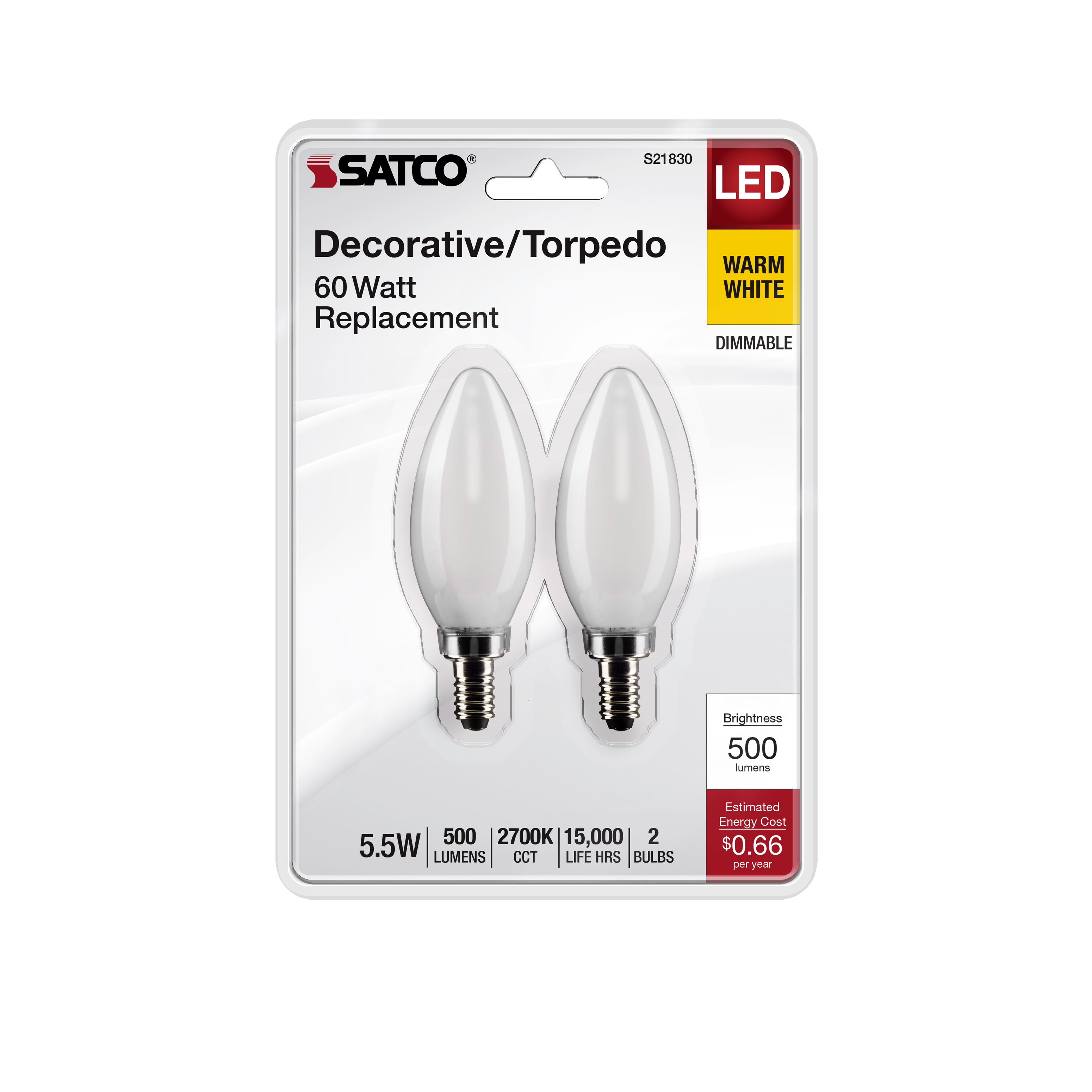 5.5B11/LED/927/FR/120V/E12/2CD - S21830