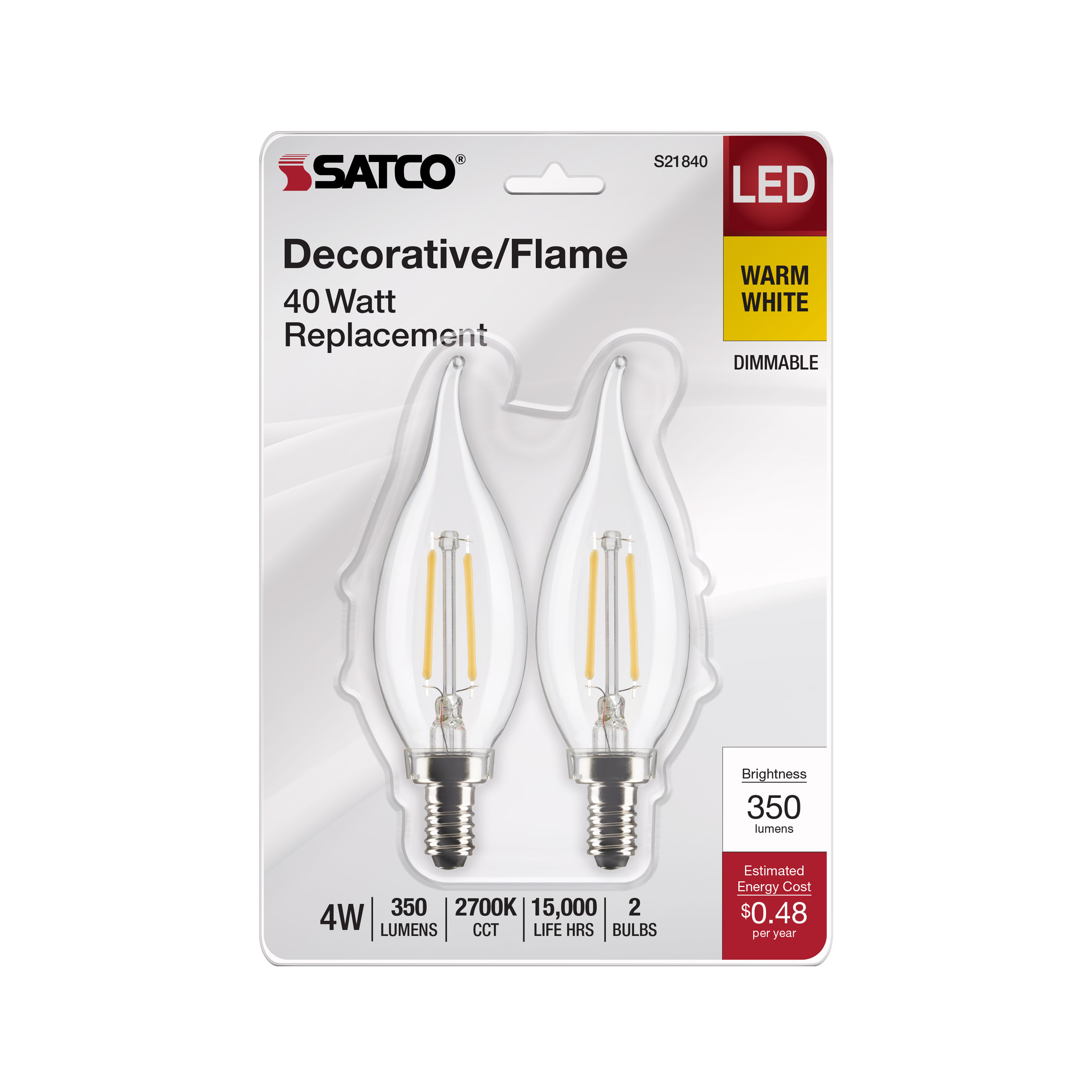 4CA10/LED/927/CL/120V/E12/2CD - S21840
