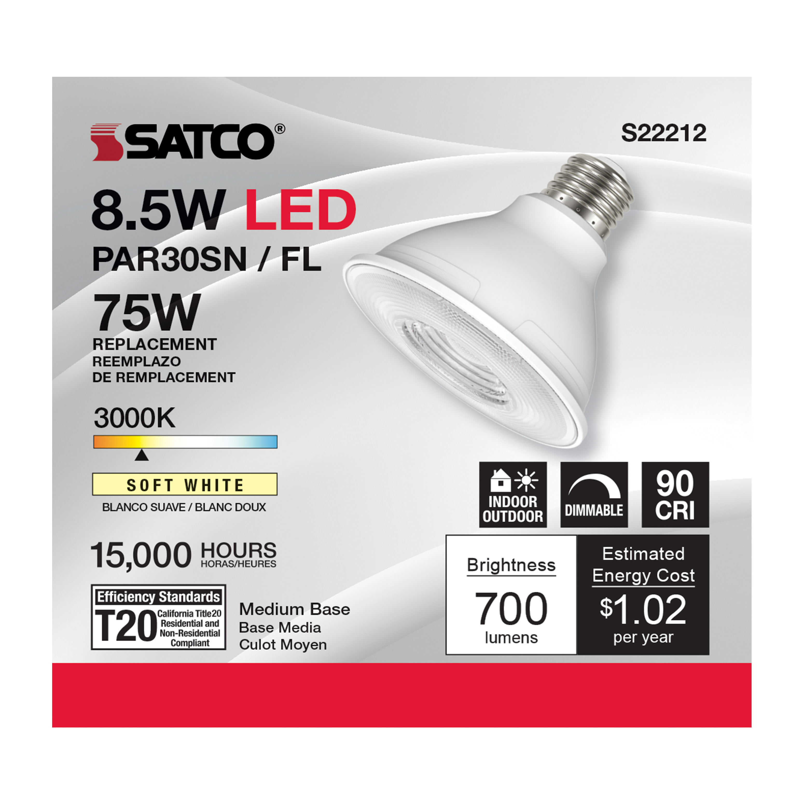 8.5PAR30S/LED/930/FL/120V - S22212