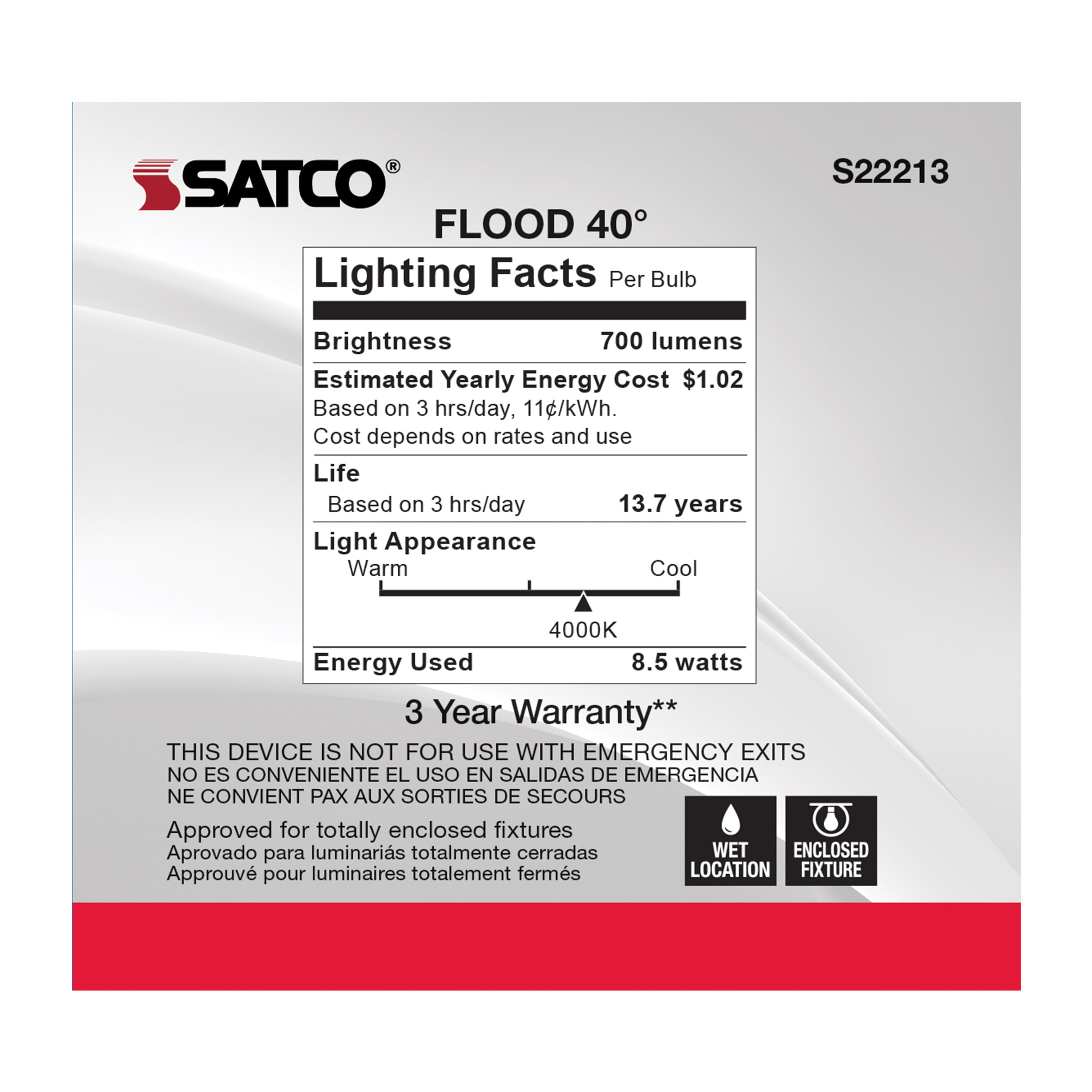 8.5PAR30S/LED/940/FL/120V - S22213