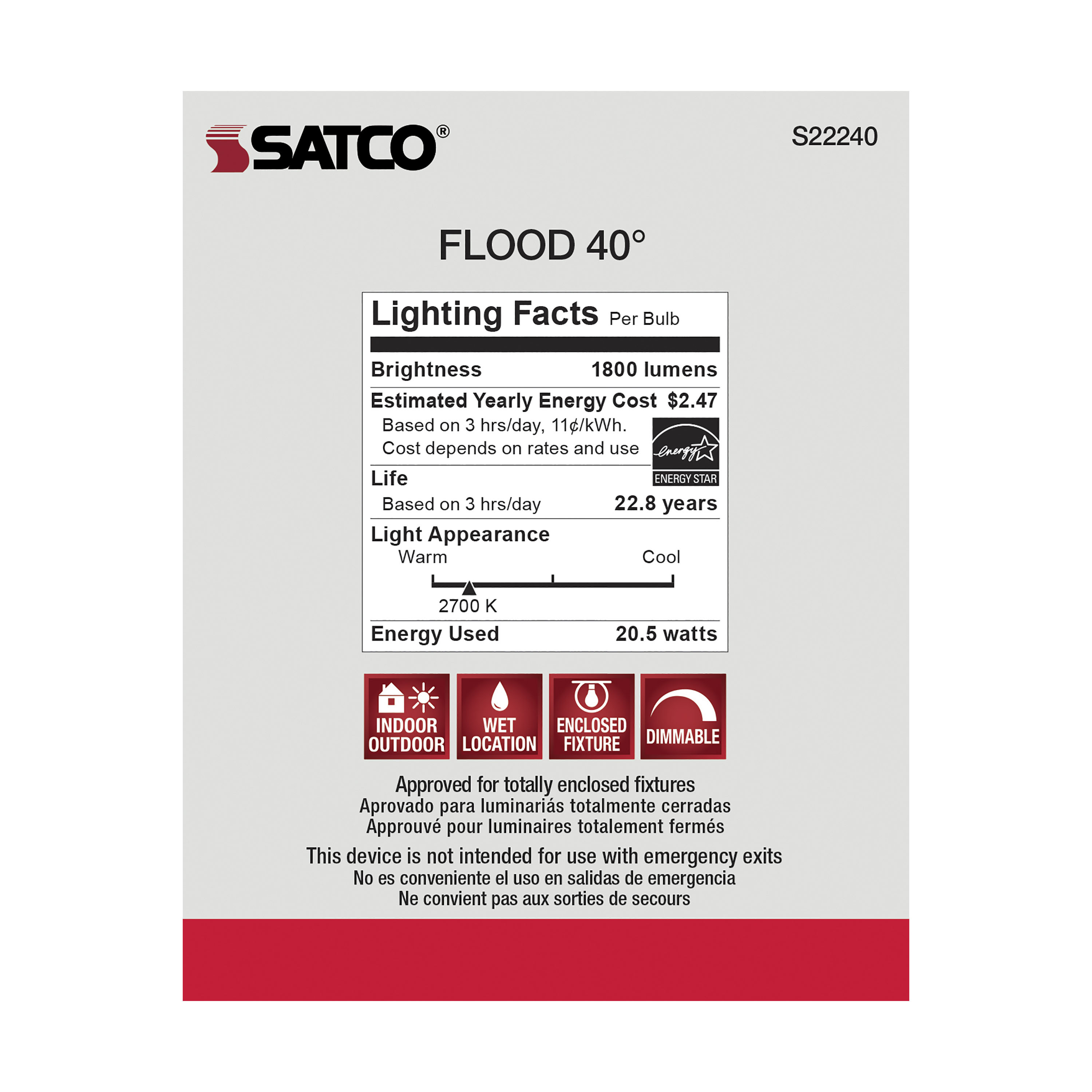 20.5PAR30LN/LED/927/HL/120V/FL - S22240