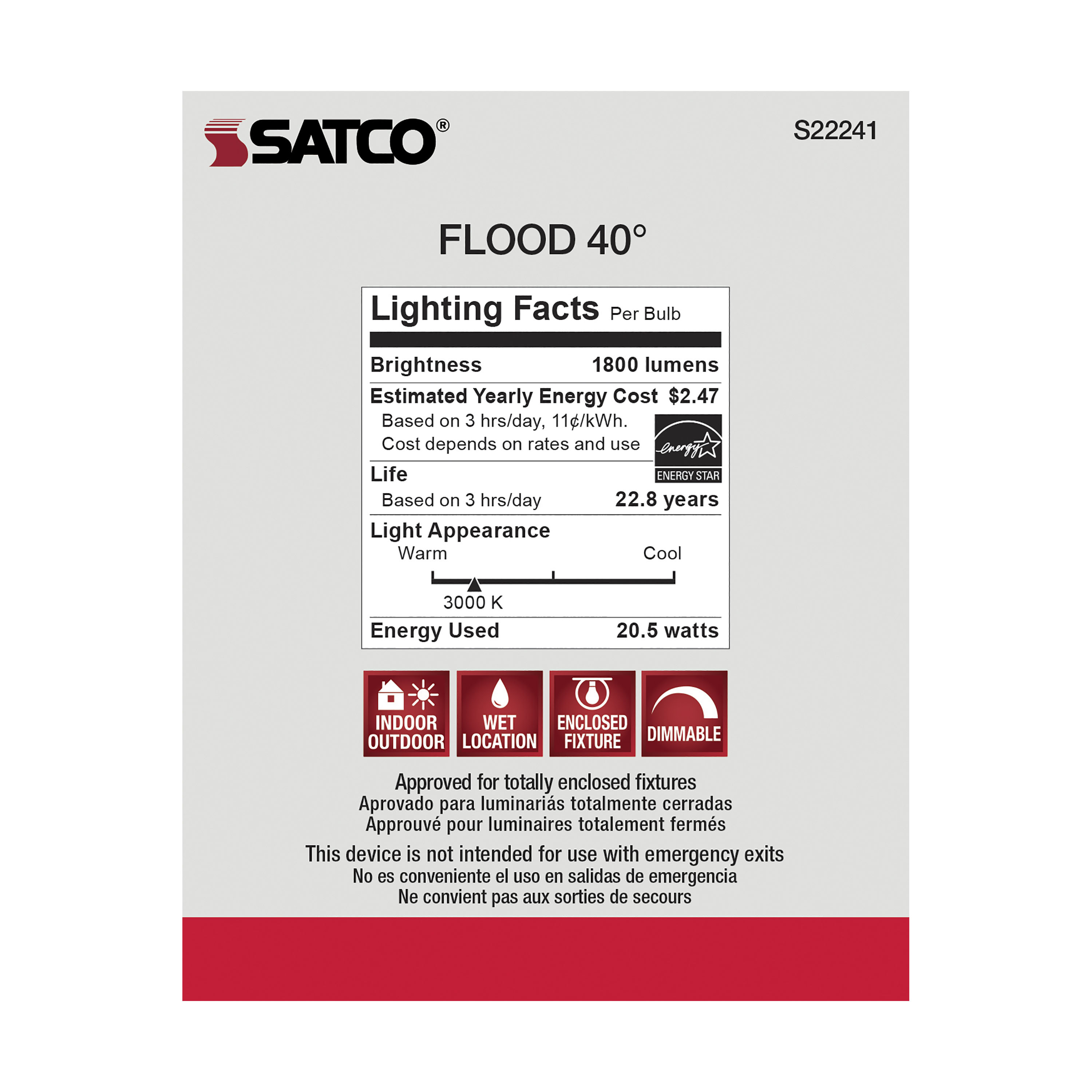 20.5PAR30LN/LED/930/HL/120V/FL - S22241