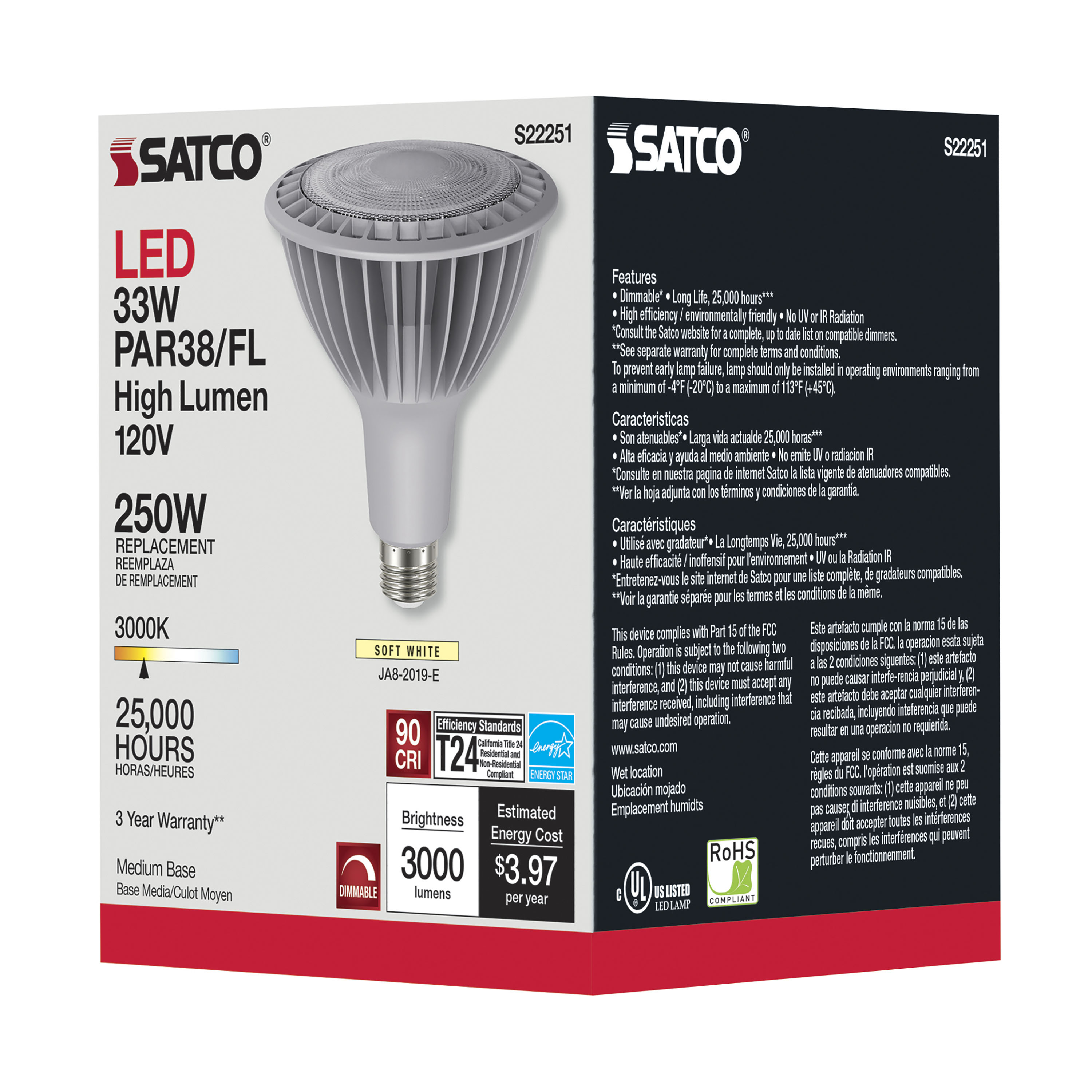 S22251 33PAR38/LED/930/HL/120V/FL/D