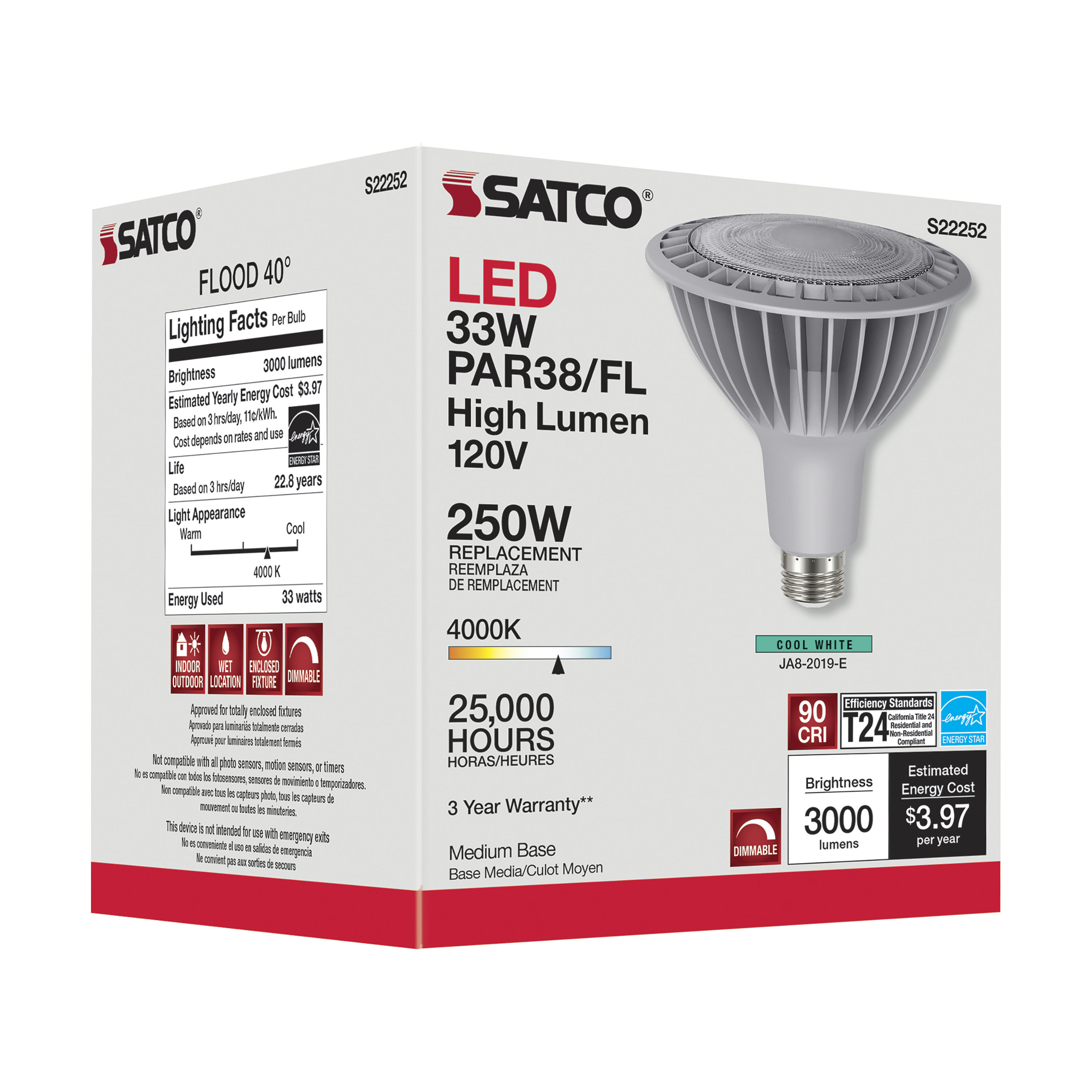 33PAR38/LED/940/HL/120V/FL/D - S22252