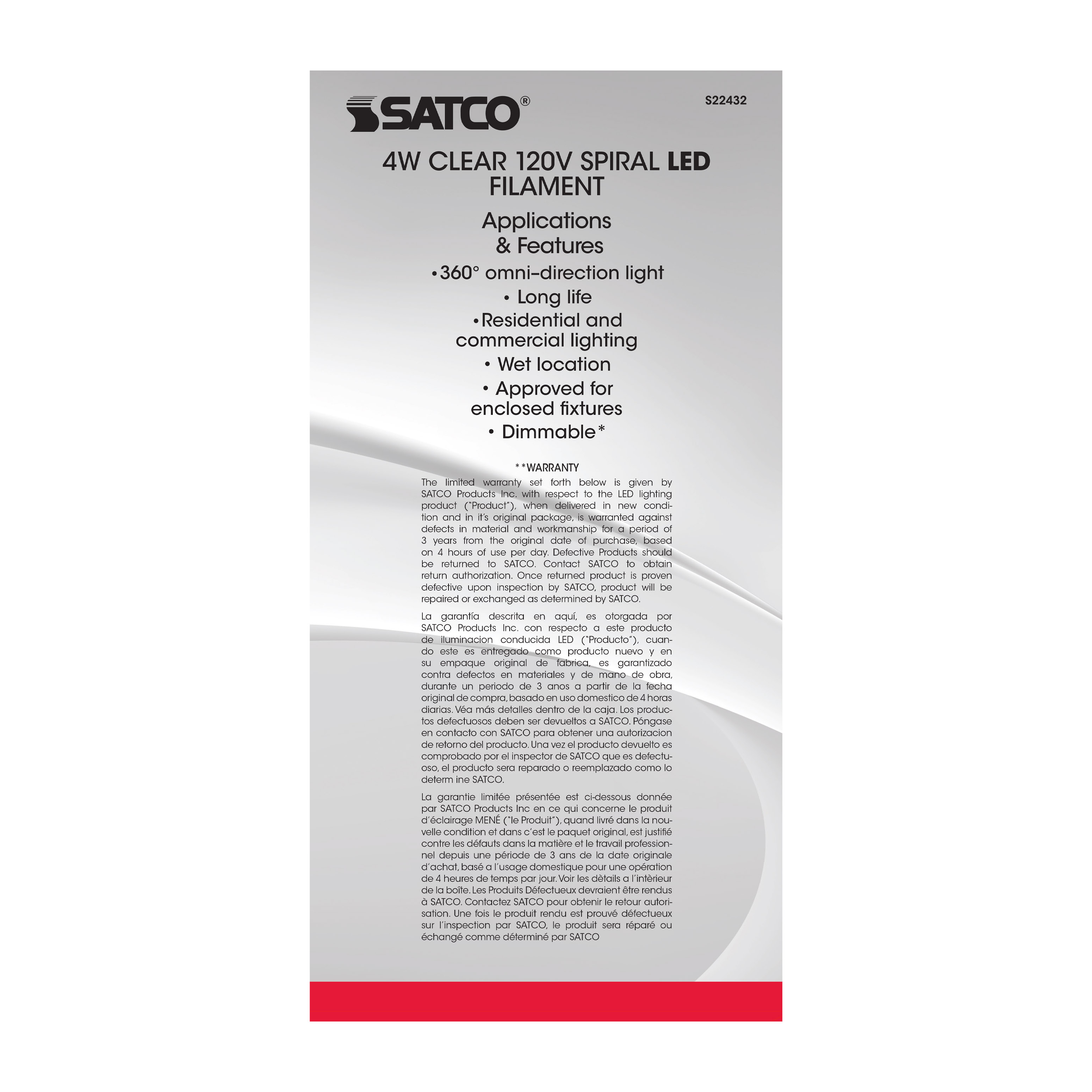 4BT56/LED/CL/E26/VINTAGE/120V - S22432