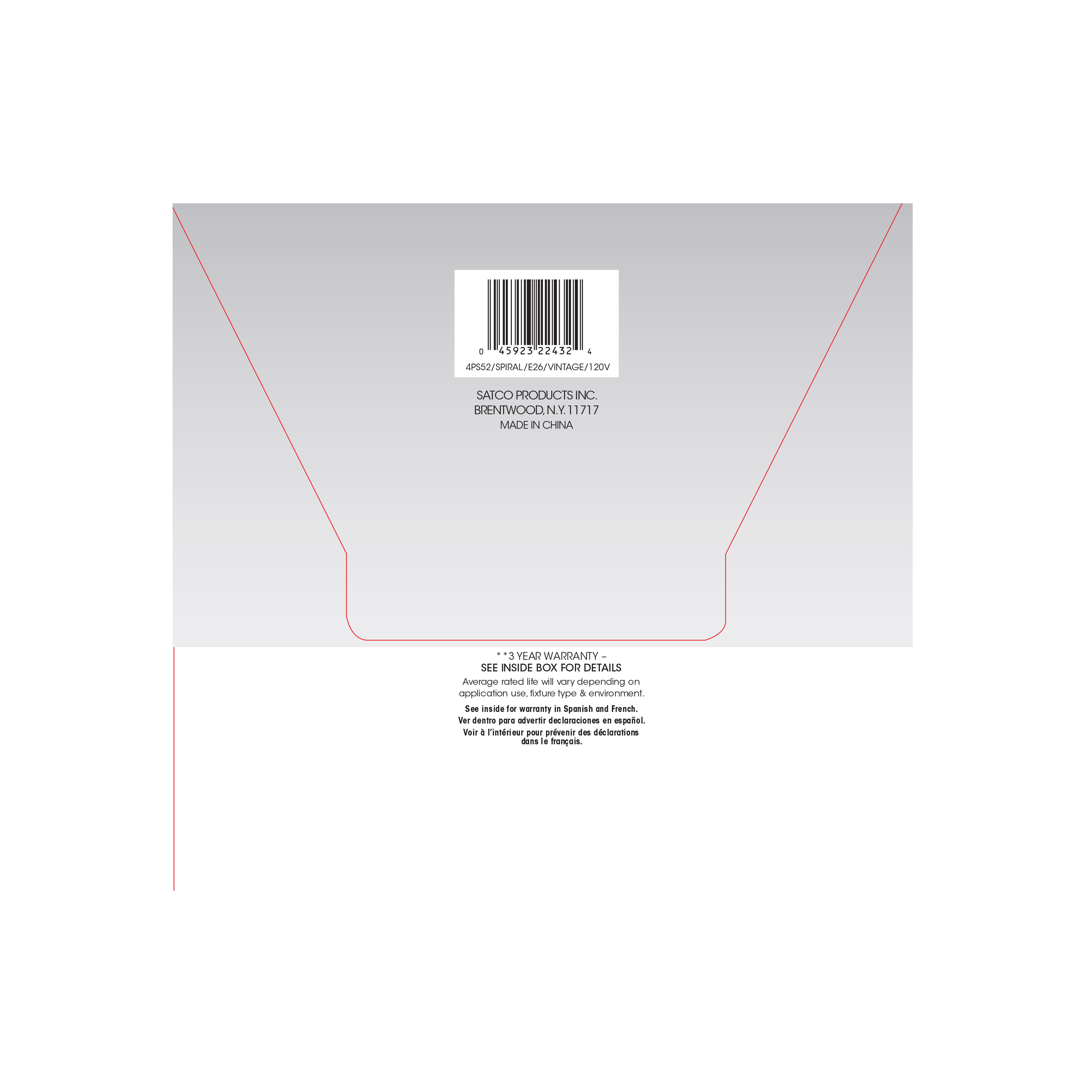 4PS52/LED/CL/E26/VINTAGE/120V - S22433