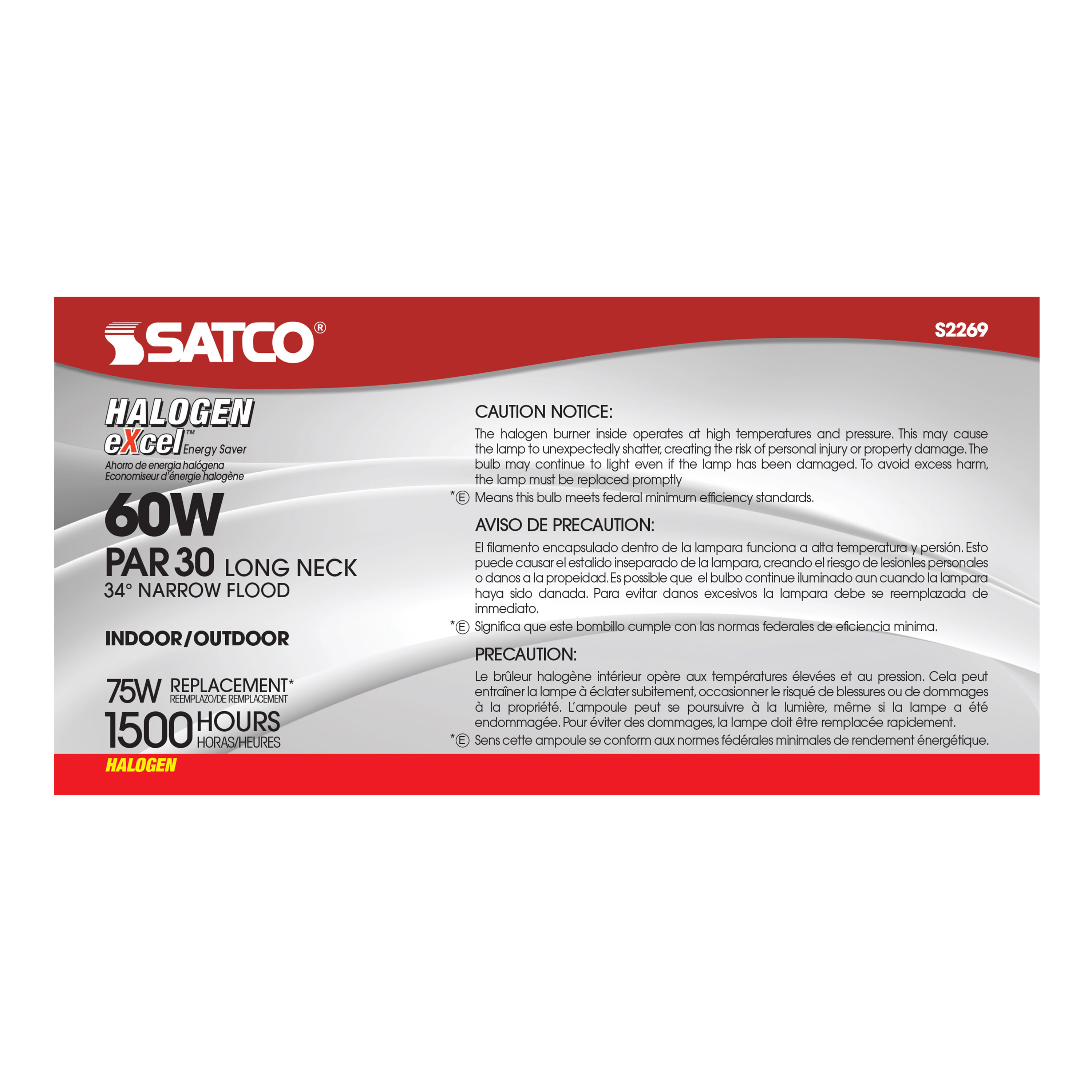 60PAR30L/HAL/XEN/NFL/2PK/120V - S2269