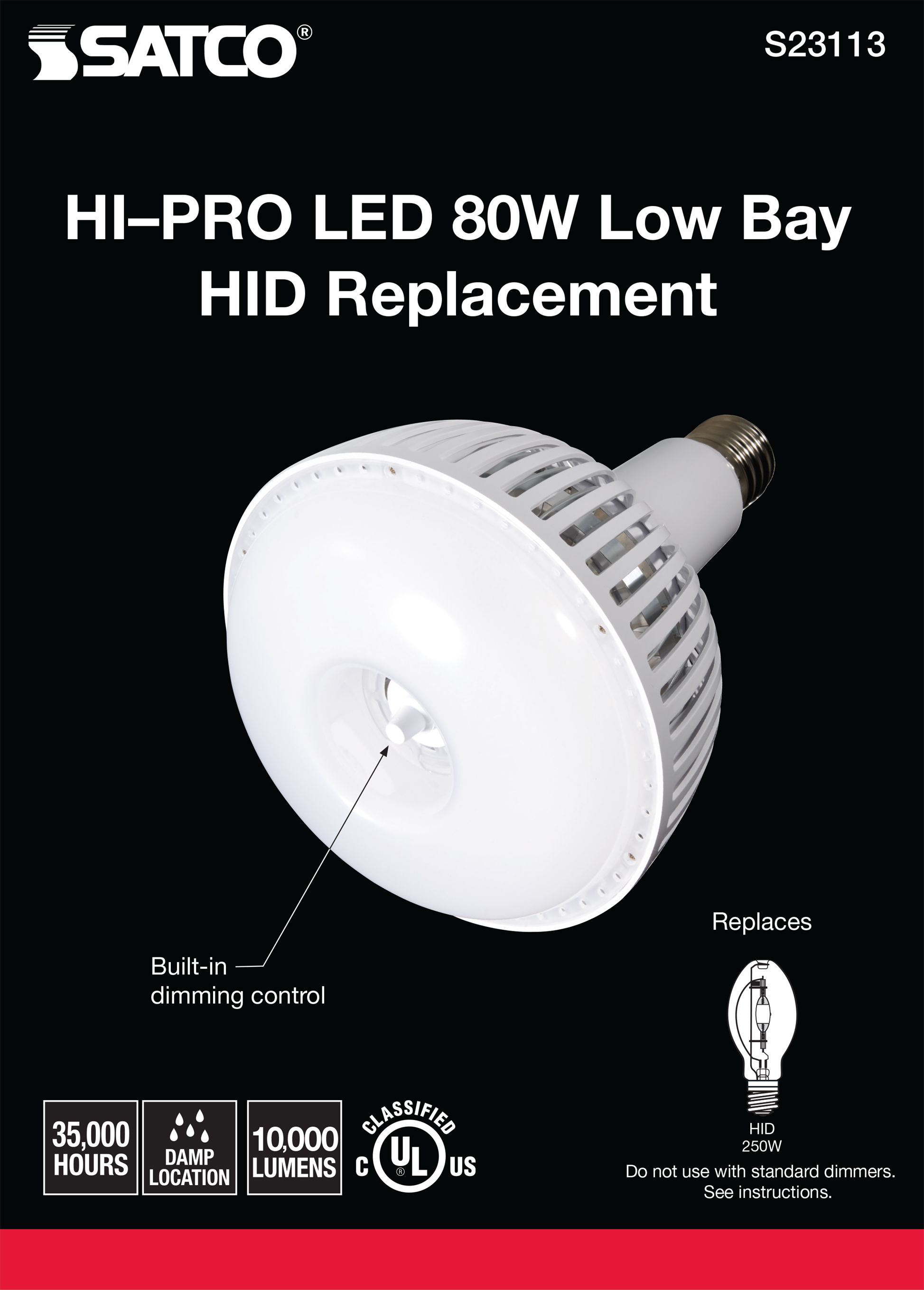 80W/LED/HID-HB/5K/120-277V - S23113