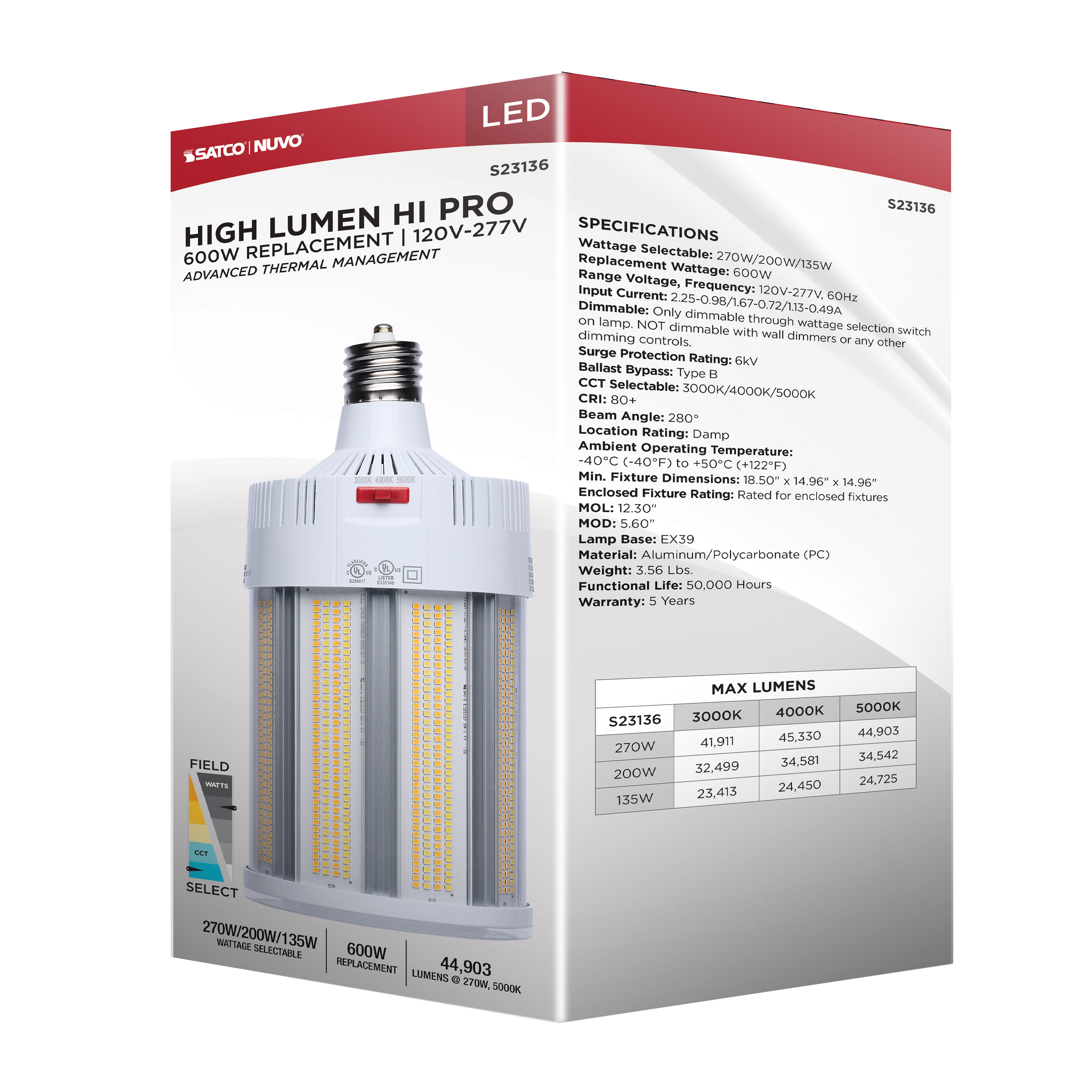 270W/LED/CCT/100-277V/EX39 - S23136