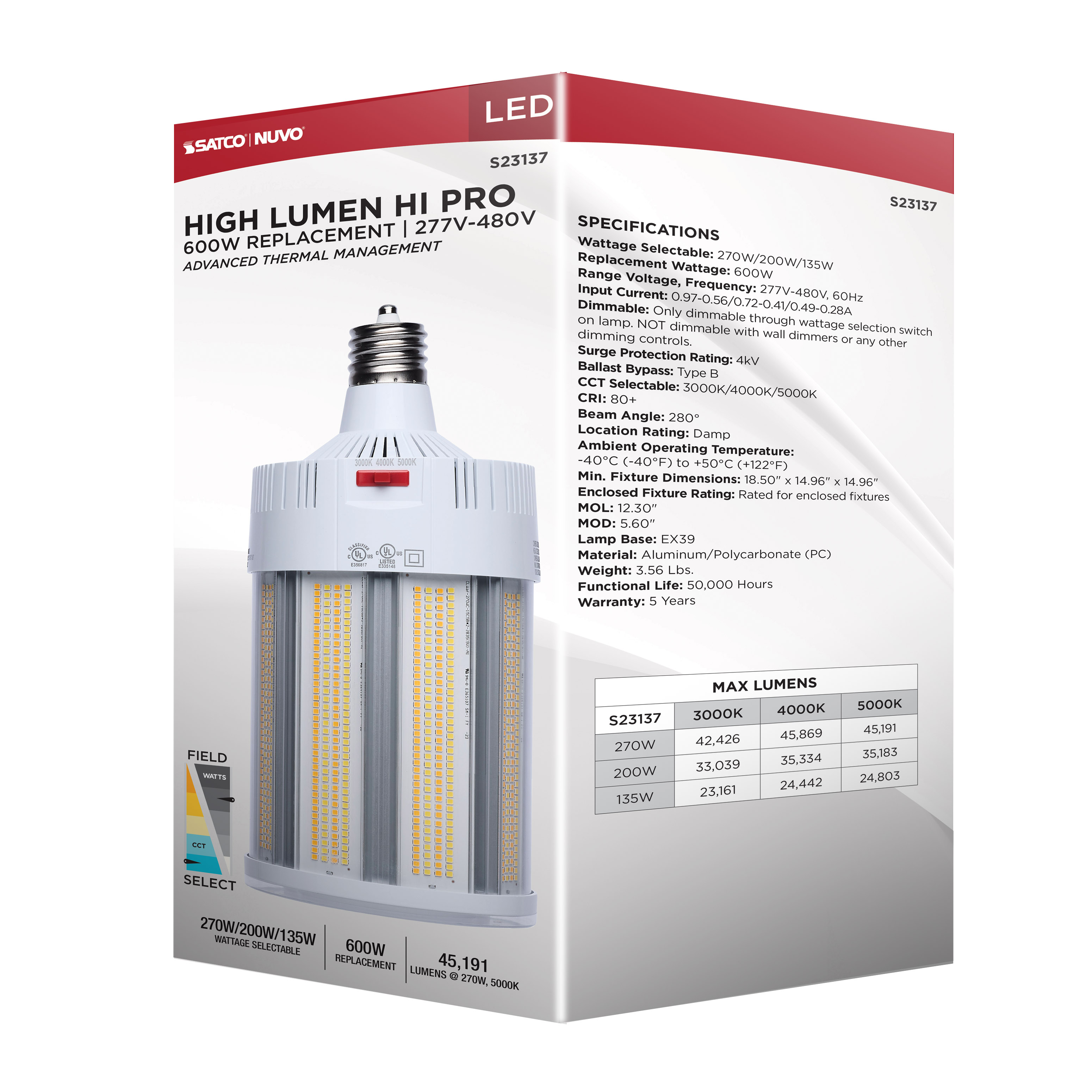 S23137 270W/LED/CCT/277-480V/EX39