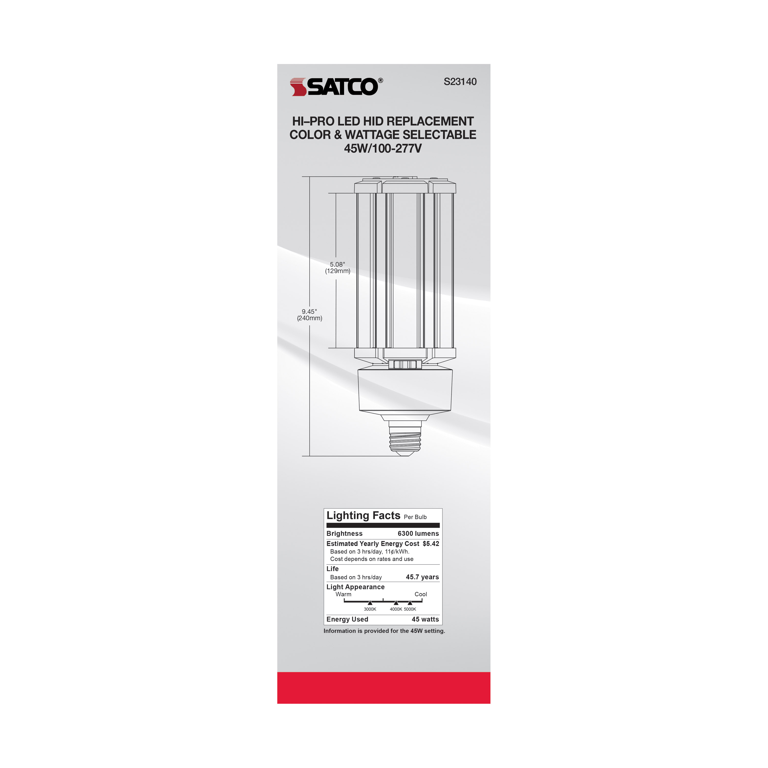 45W/LED/CCT/100-277V/E26 - S23140