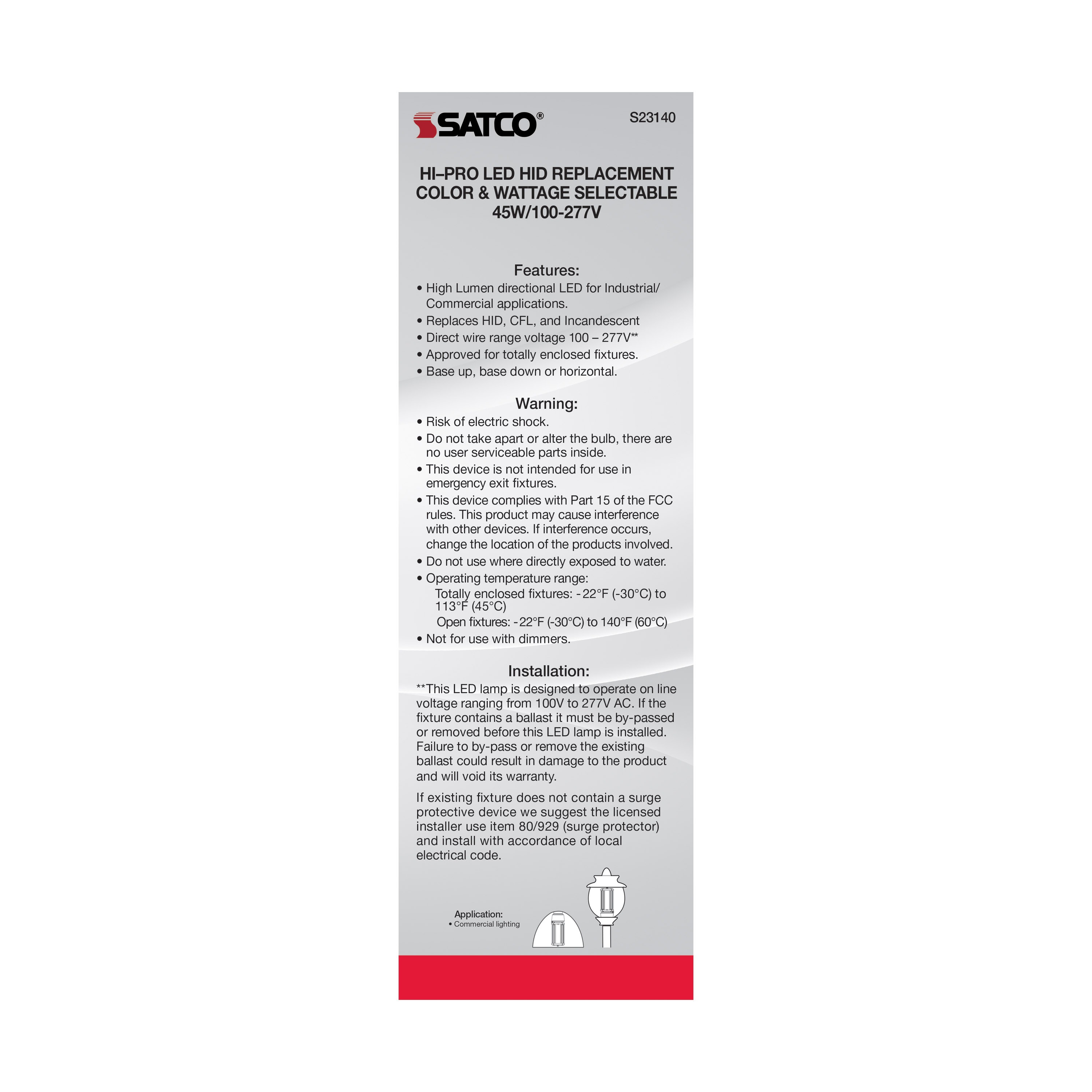 45W/LED/CCT/100-277V/E26 - S23140