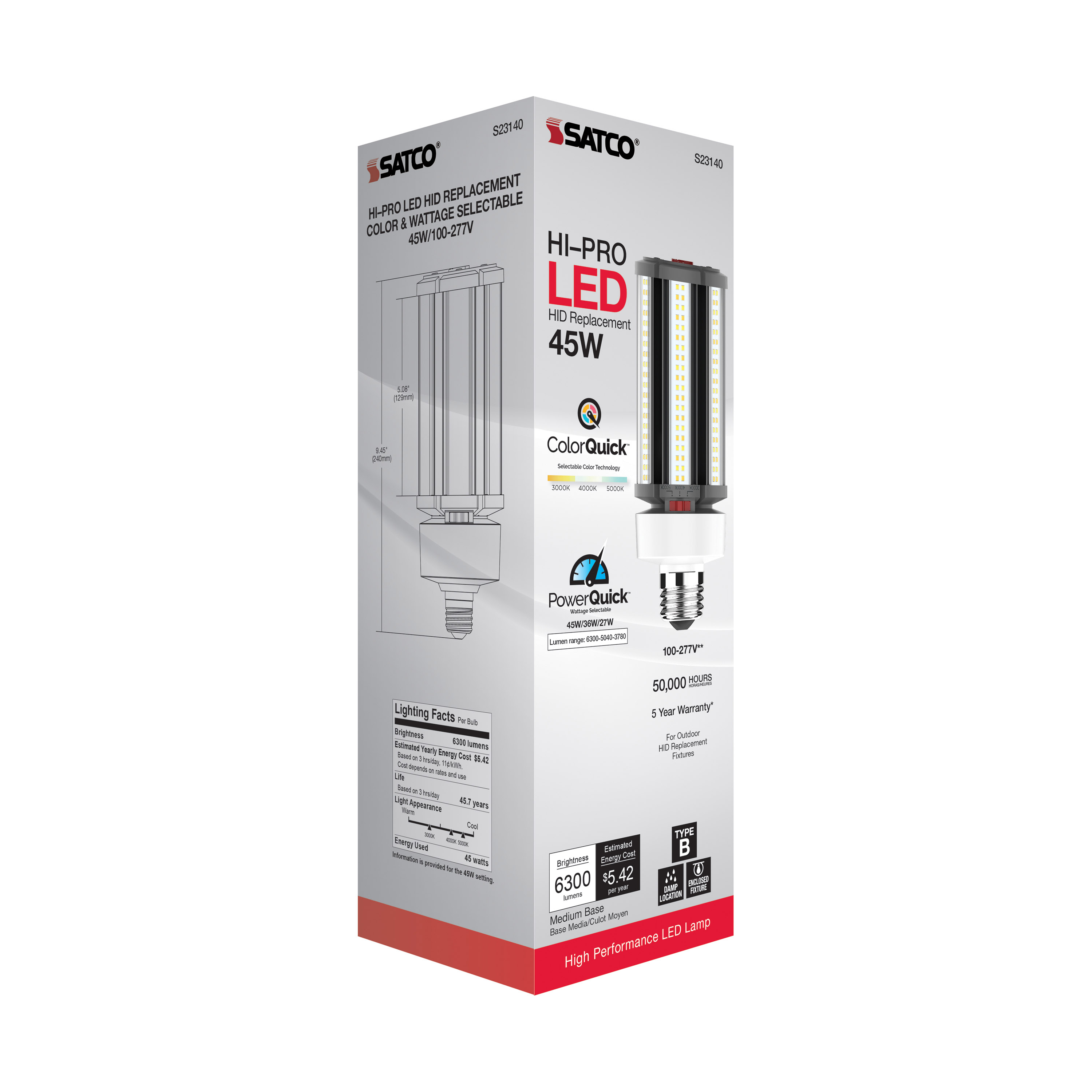 45W/LED/CCT/100-277V/E26 - S23140