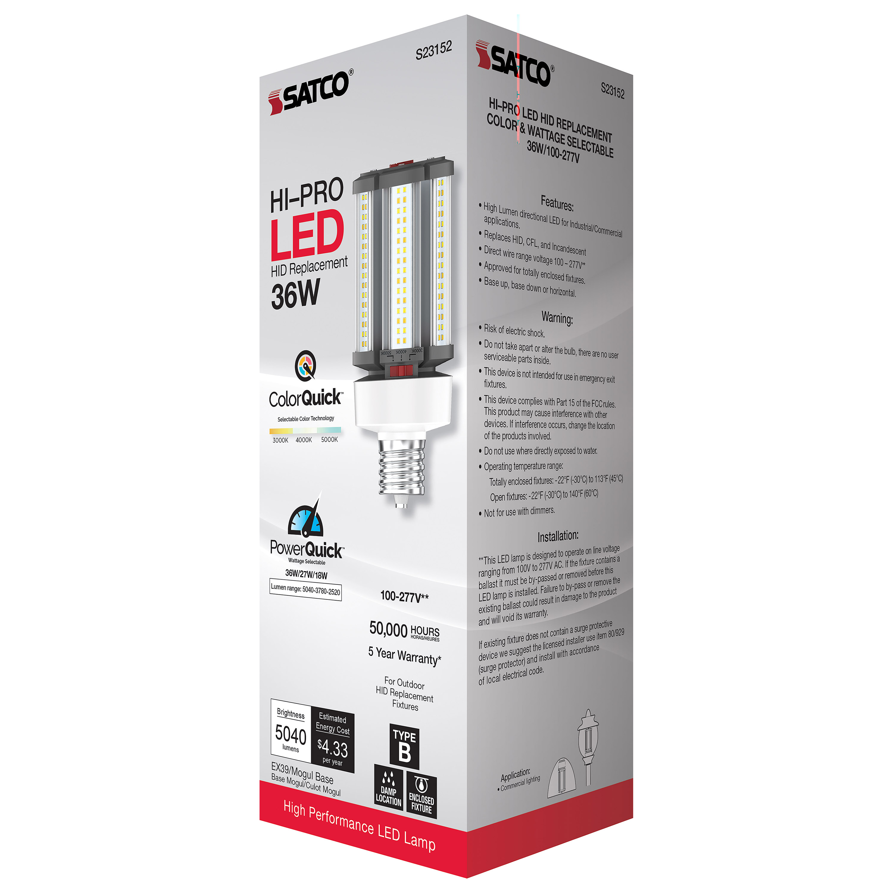 36W/LED/CCT/100-277V/EX39 - S23152