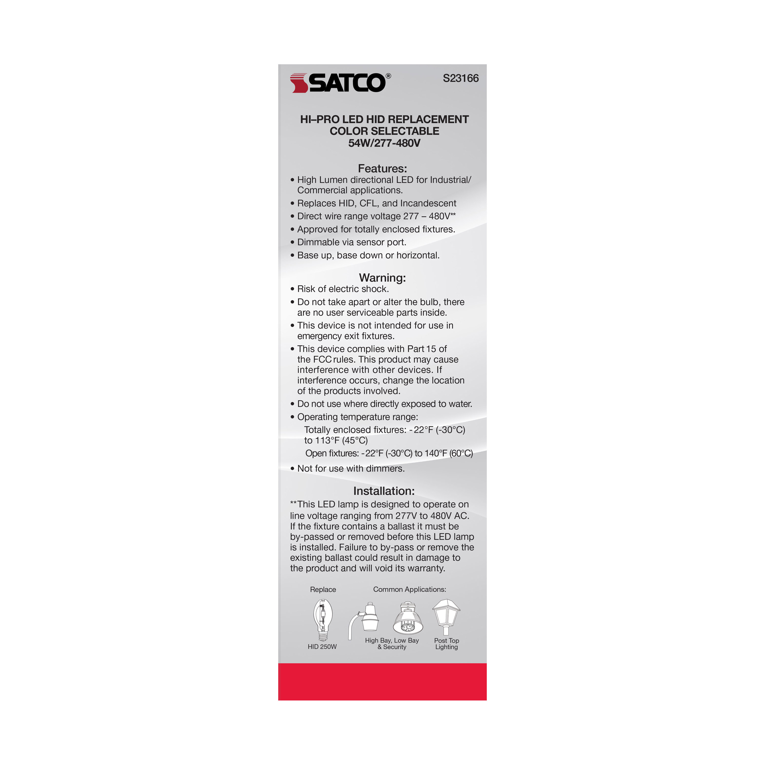 54W/LED/CCT/277-480V/EX39 - S23166