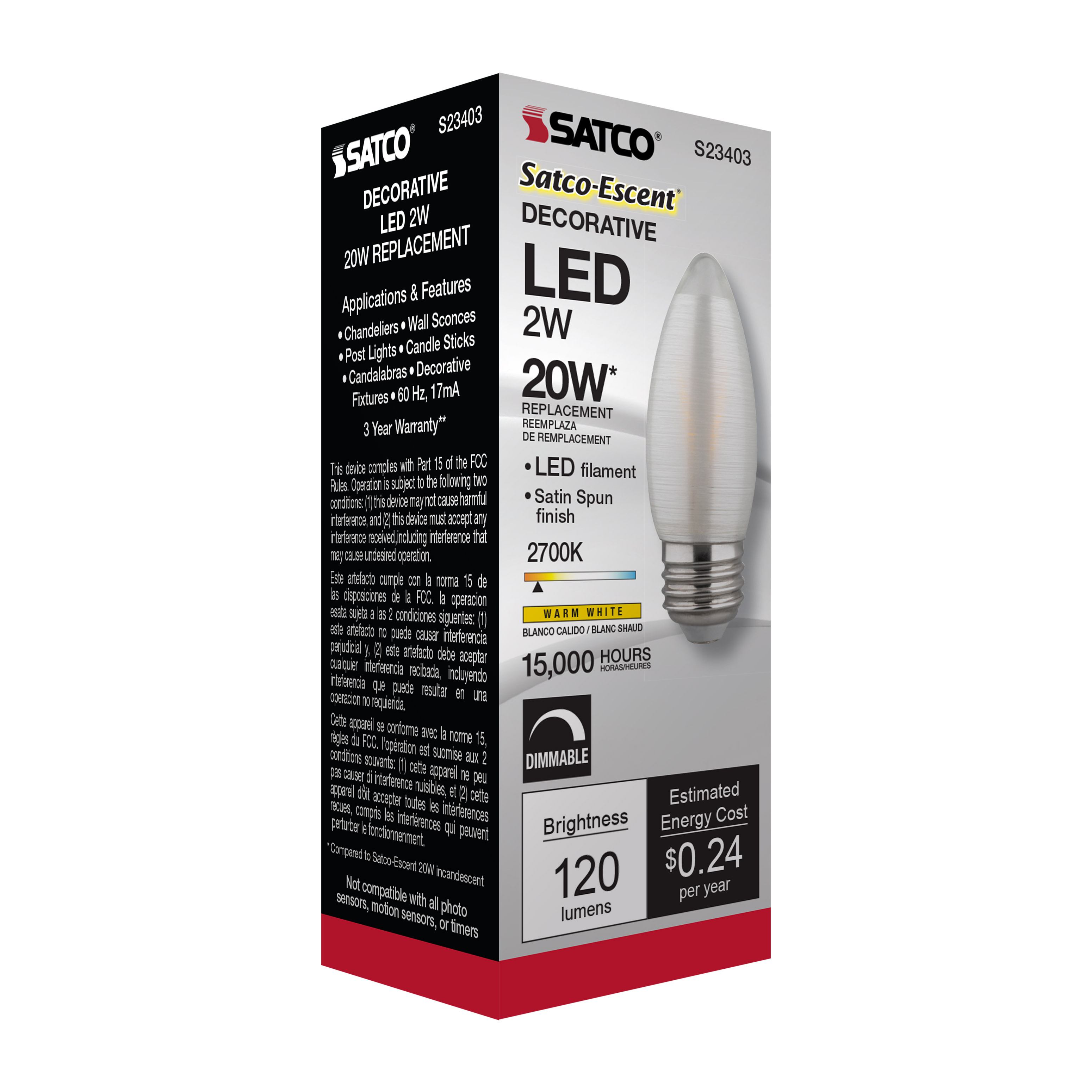 2C11/LED/SA/E26/27K/120V - S23403