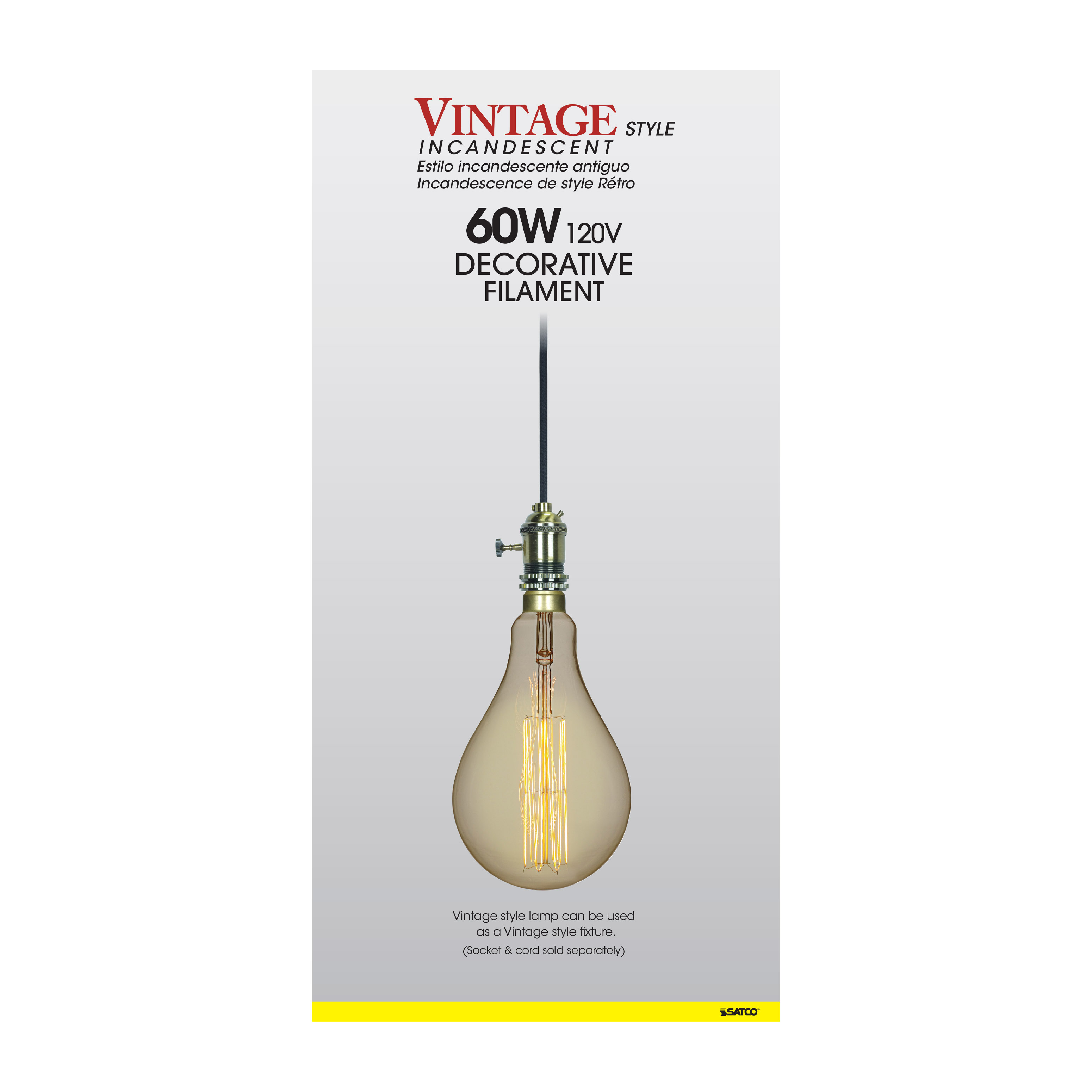 60PS52/AMBER/E26/VINTAGE/120V - S2433