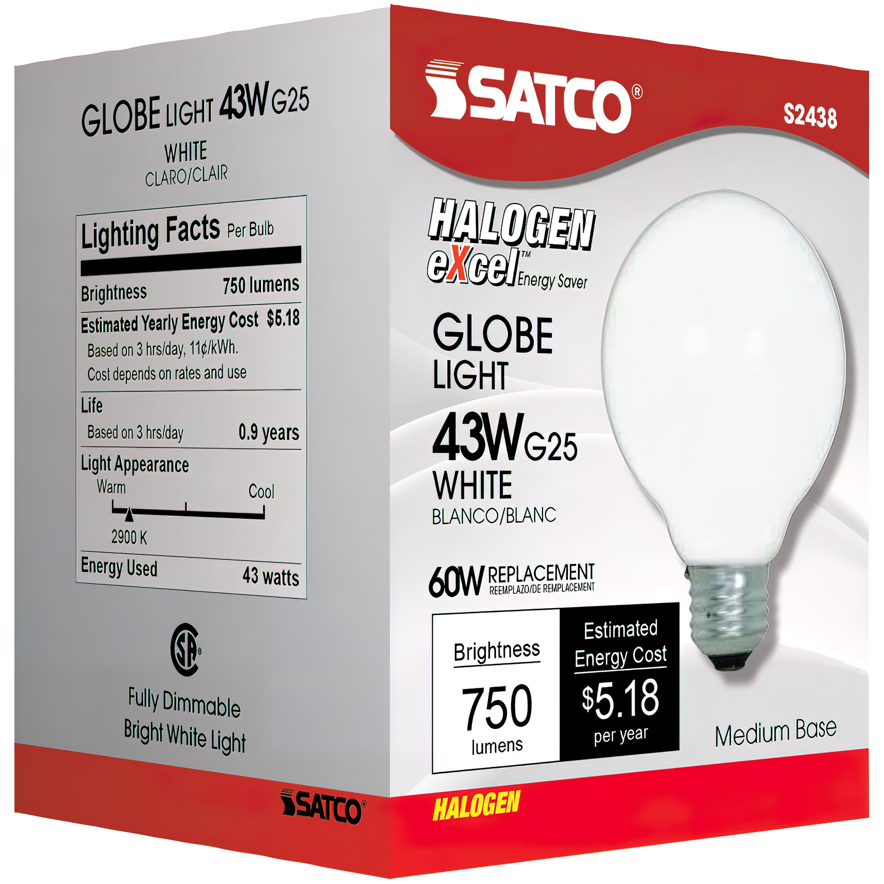 43G25/HAL/WH/120V - S2438