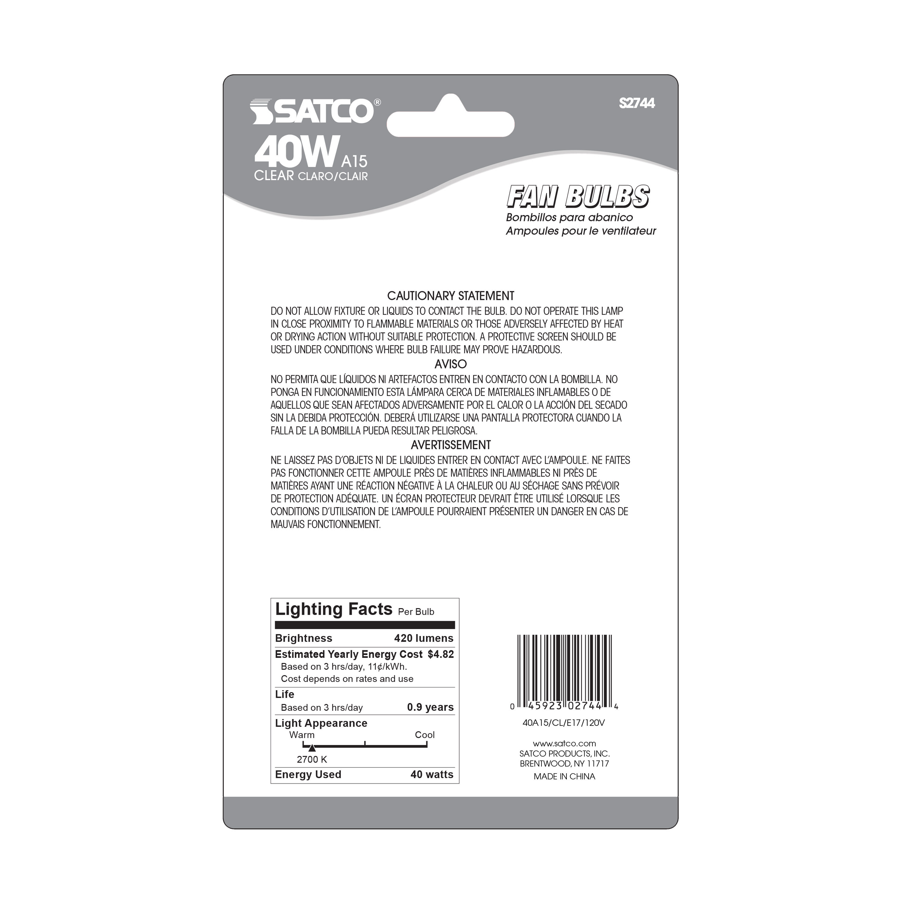 40A15/CLEAR 120V INT 2/CD - S2744