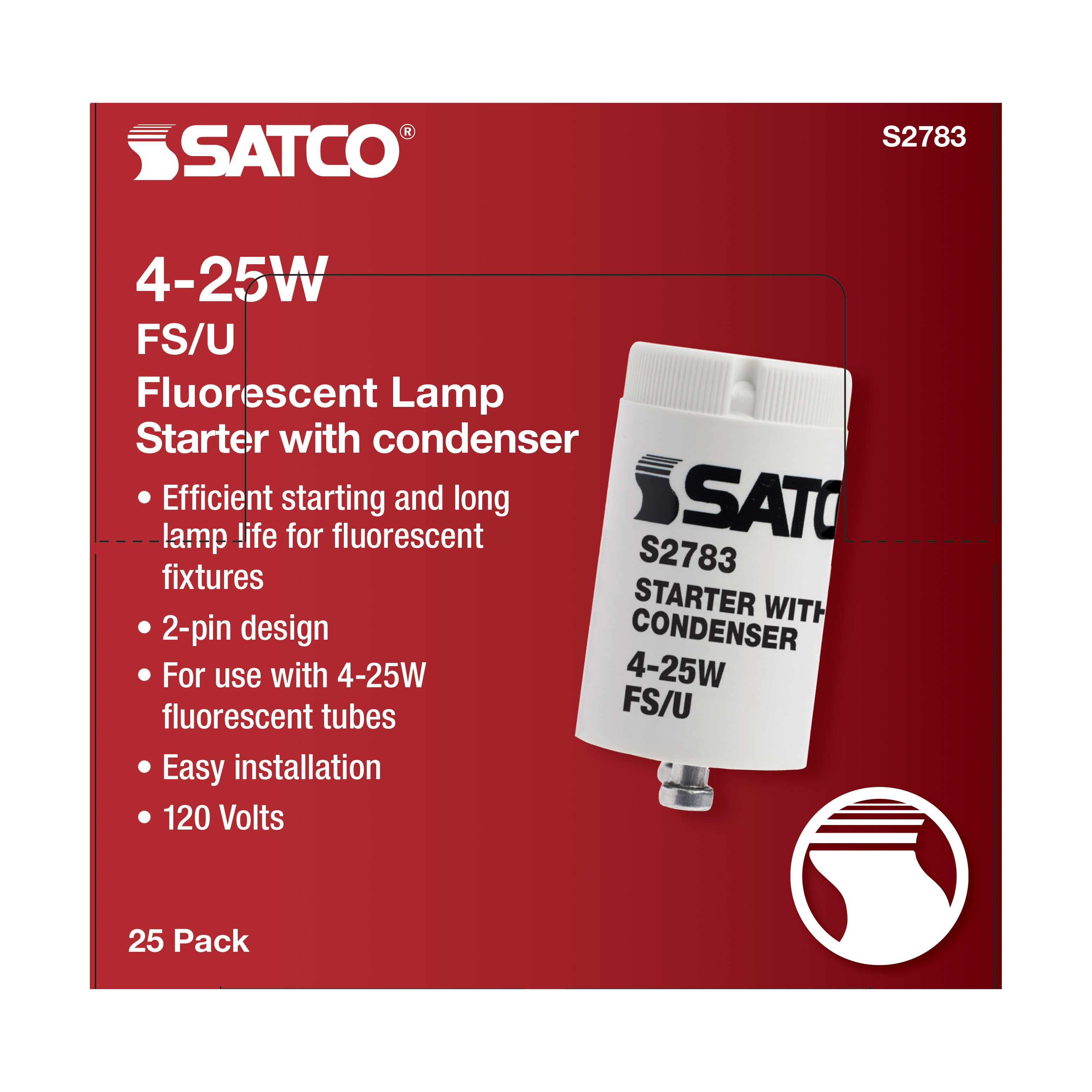 FS/U 4-25W STARTER 120V - S2783