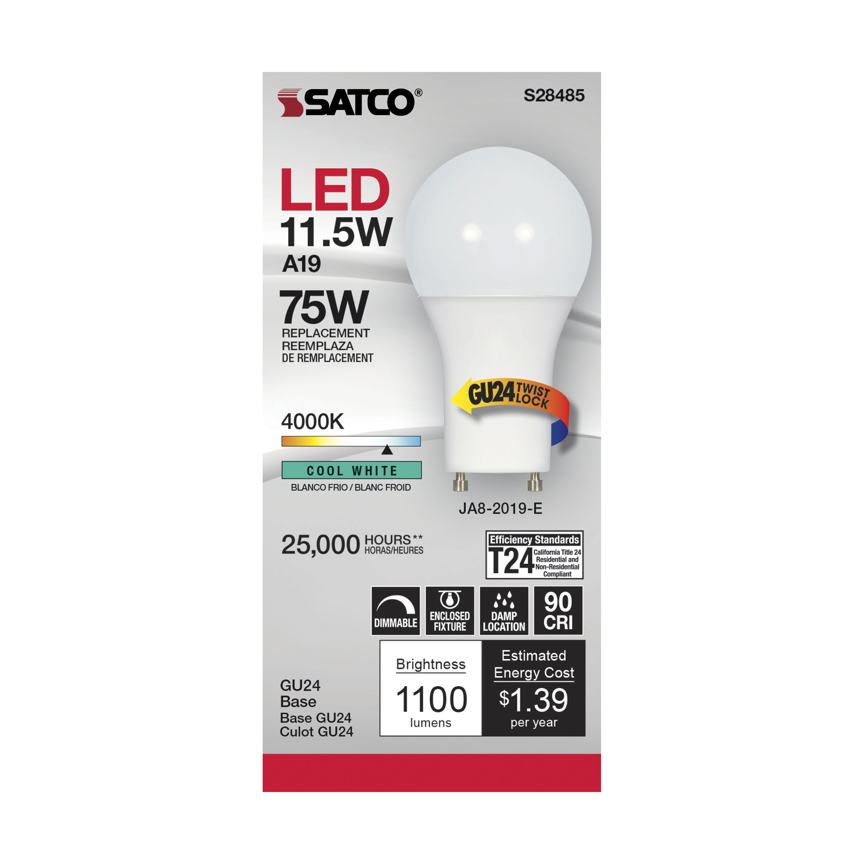 11.5A19LED/940/GU24/120V - S28485