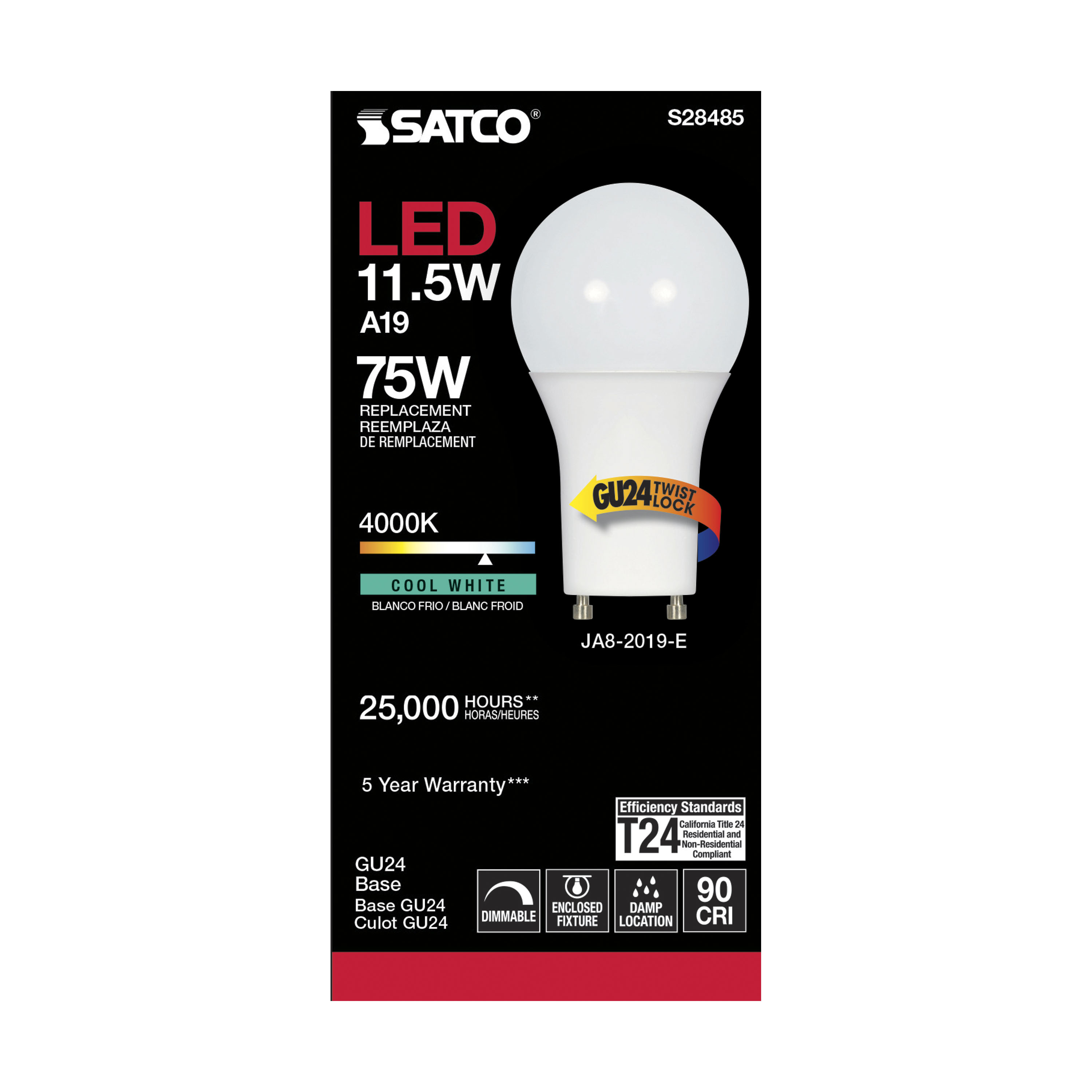 11.5A19LED/940/GU24/120V - S28485