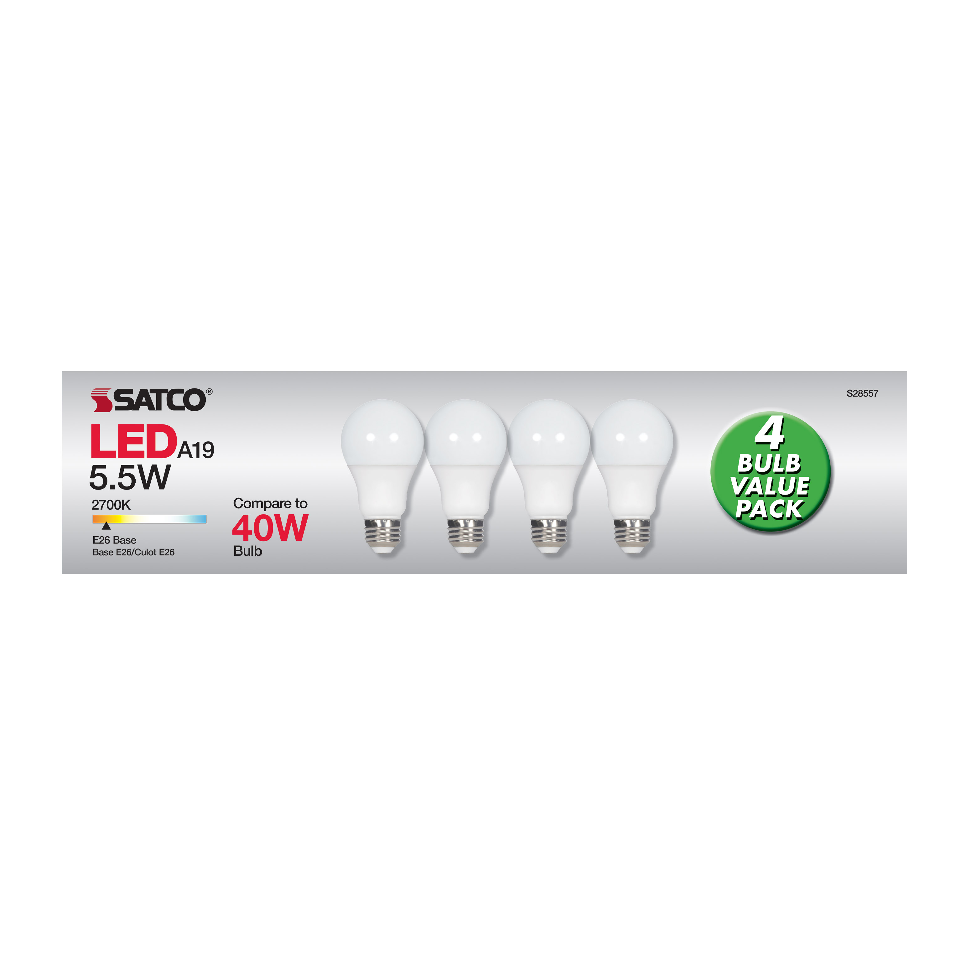 5.5A19/LED/927/120V/ND/4PK - S28557